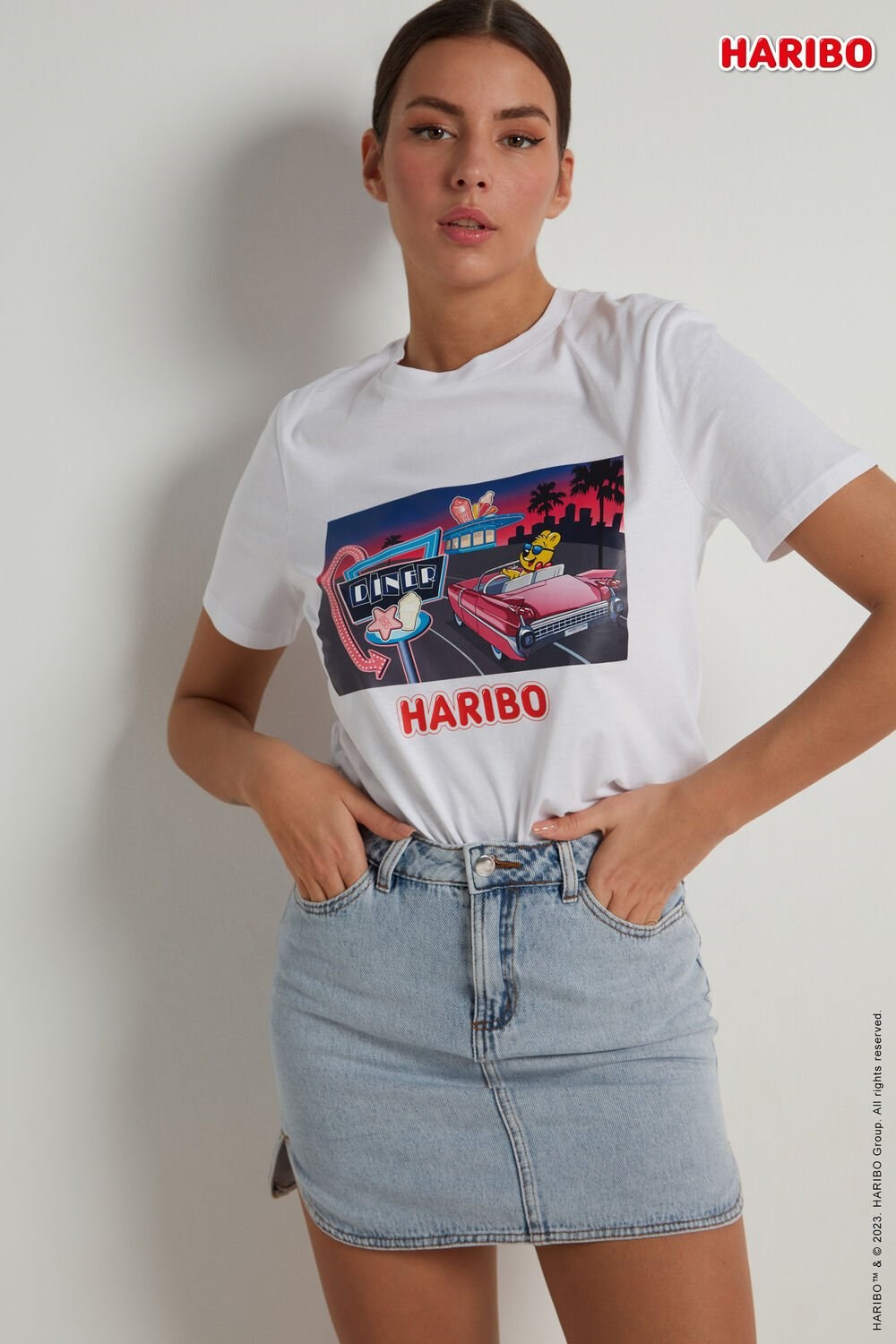 Tezenis Haribo Text T-Shirt Białe | 5498-LDVAO