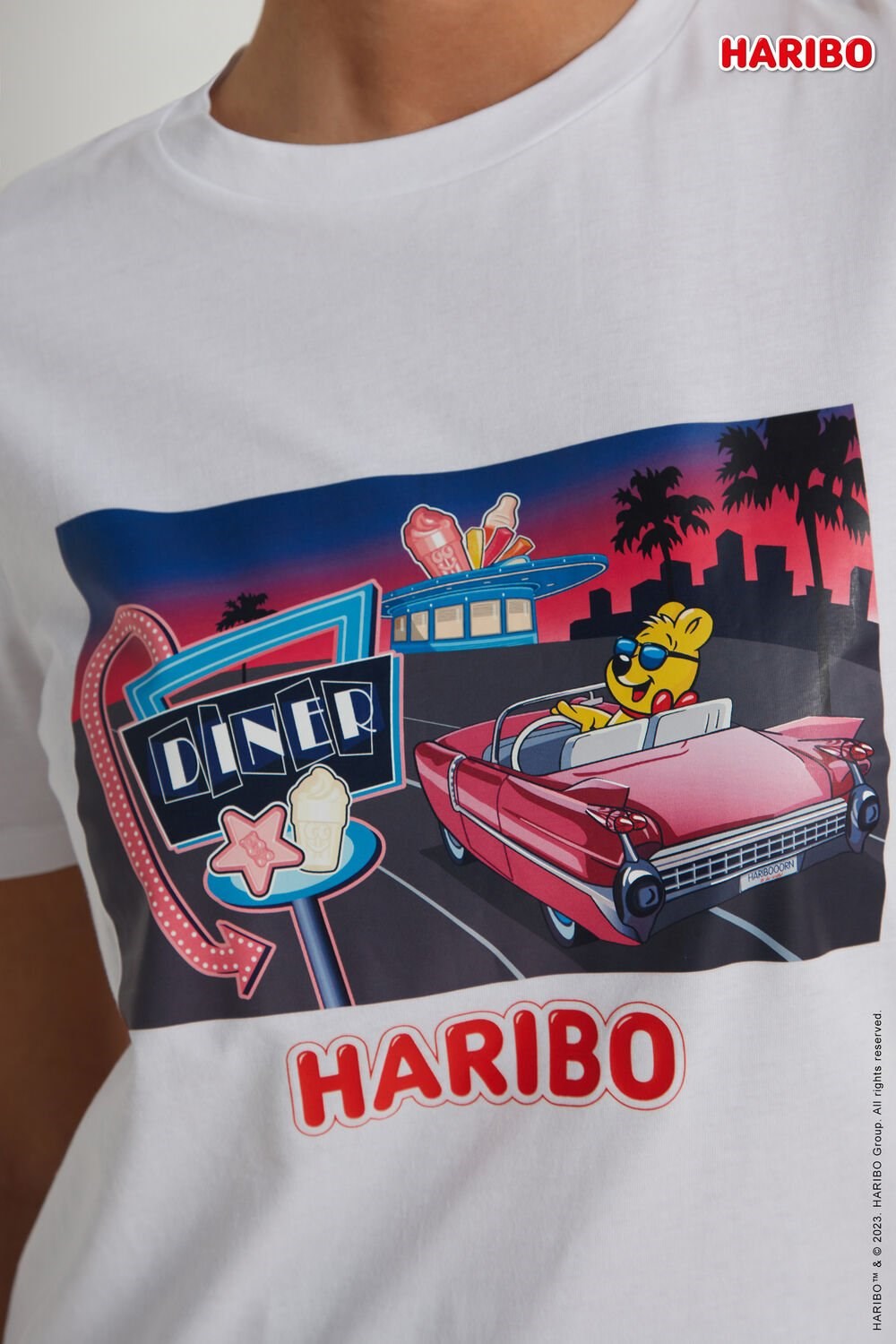 Tezenis Haribo Text T-Shirt Białe | 5498-LDVAO