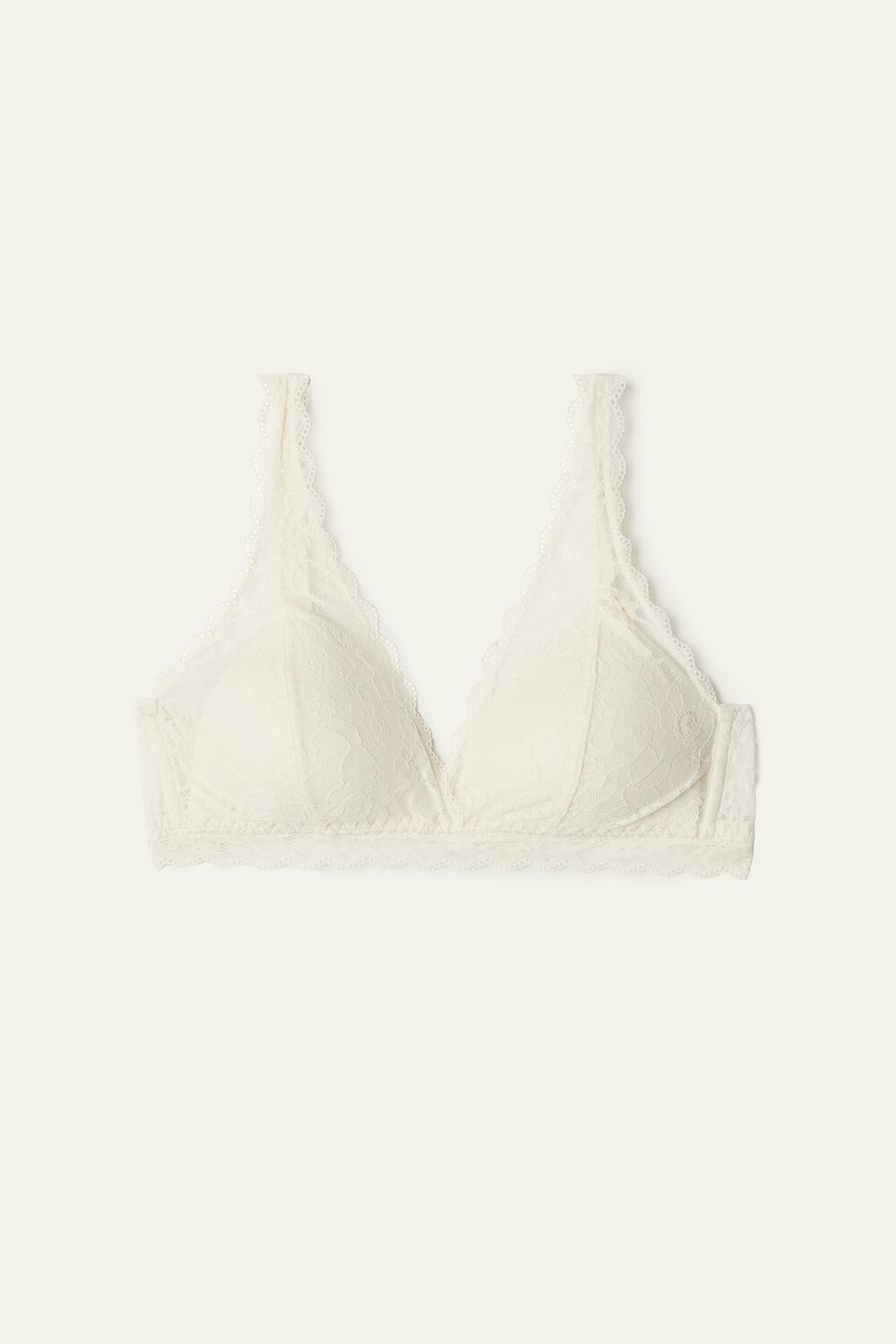 Tezenis Havana Koronkowe Triangle Bralette Kremowe | 3274-STQZD