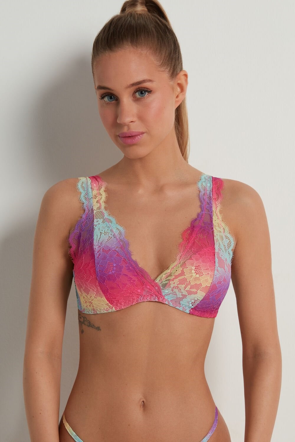 Tezenis Havana Rainbow Koronkowe Triangle Bra Kolorowe | 2876-CMKDZ