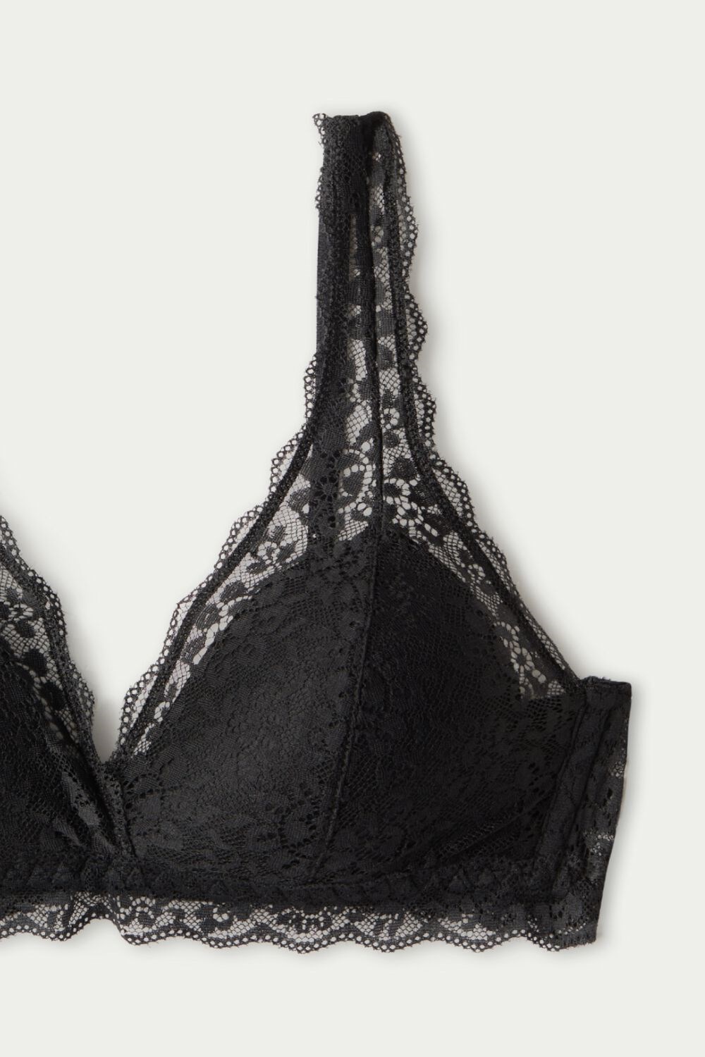 Tezenis Havana Recycled Koronkowe Triangle Bra Czarne Czarne | 3167-BPWGE