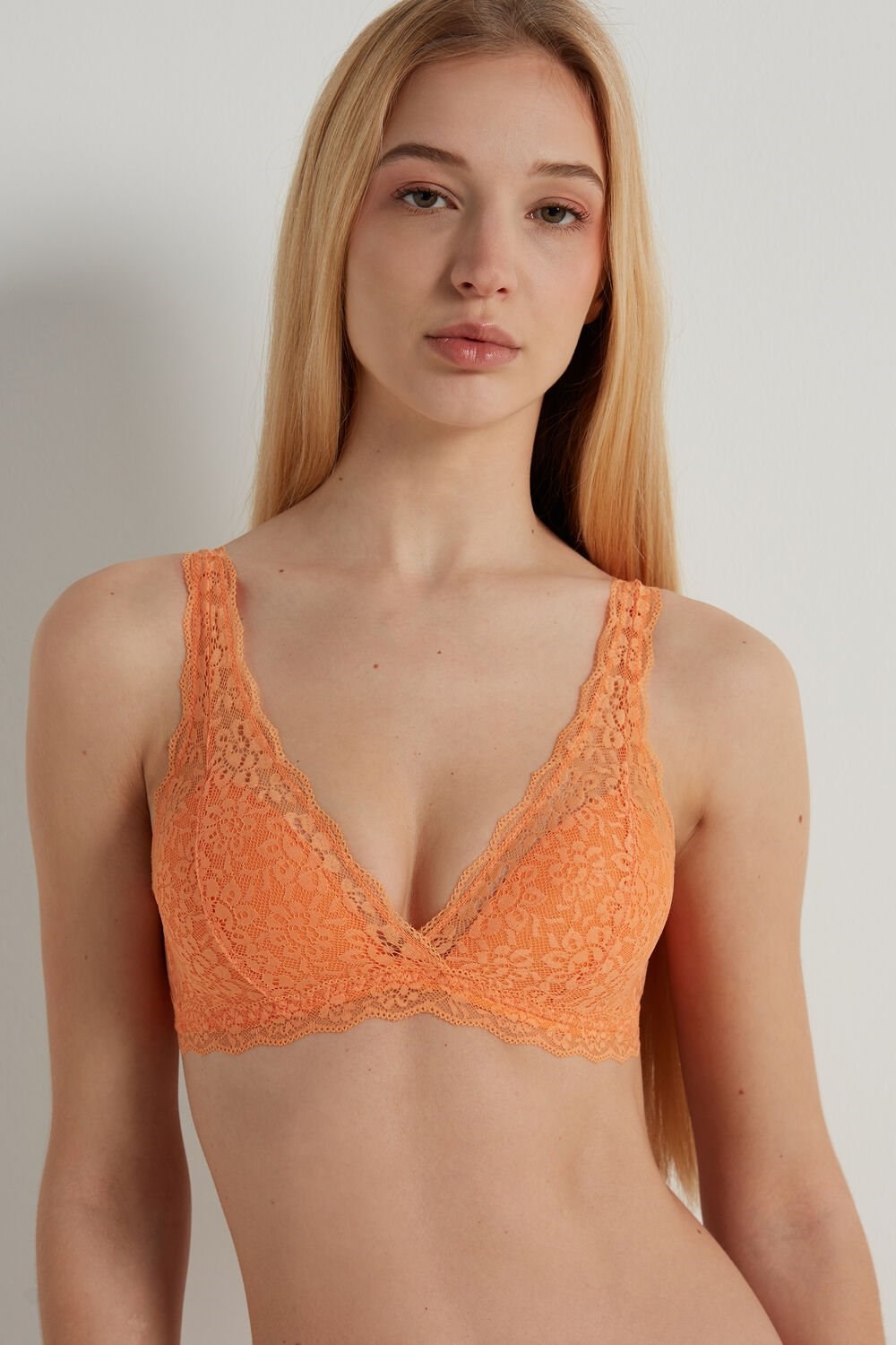 Tezenis Havana Recycled Koronkowe Triangle Bra Pomarańczowe Pomarańczowe | 9846-DWQXA