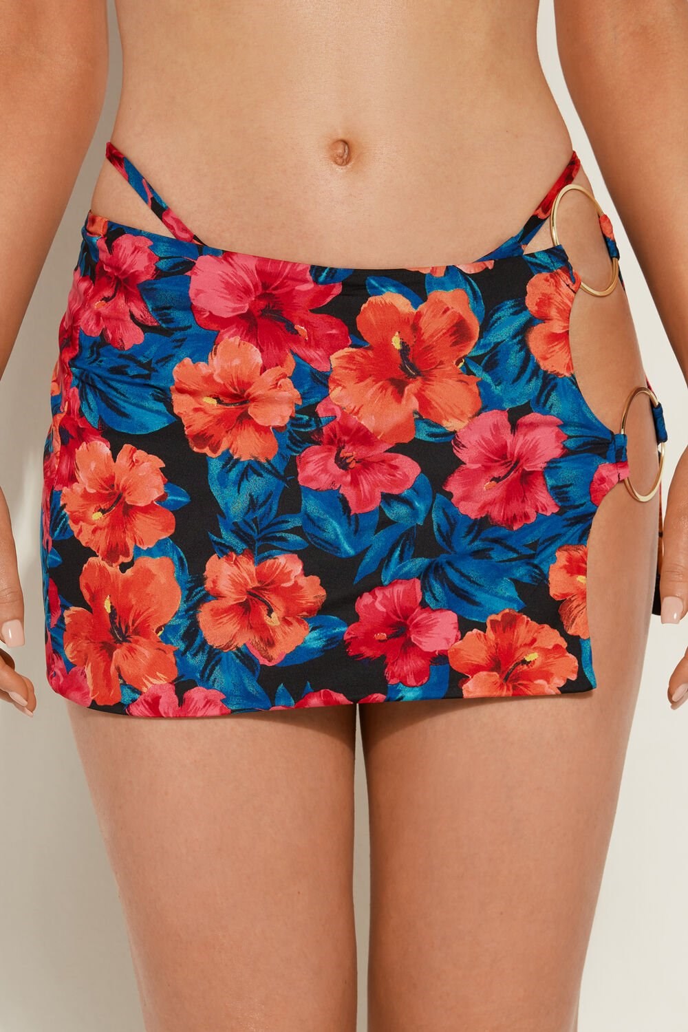 Tezenis Hawaiian Sunset Pareo Mini Skirt Niebieskie Kwiaty | 4317-QKXLH