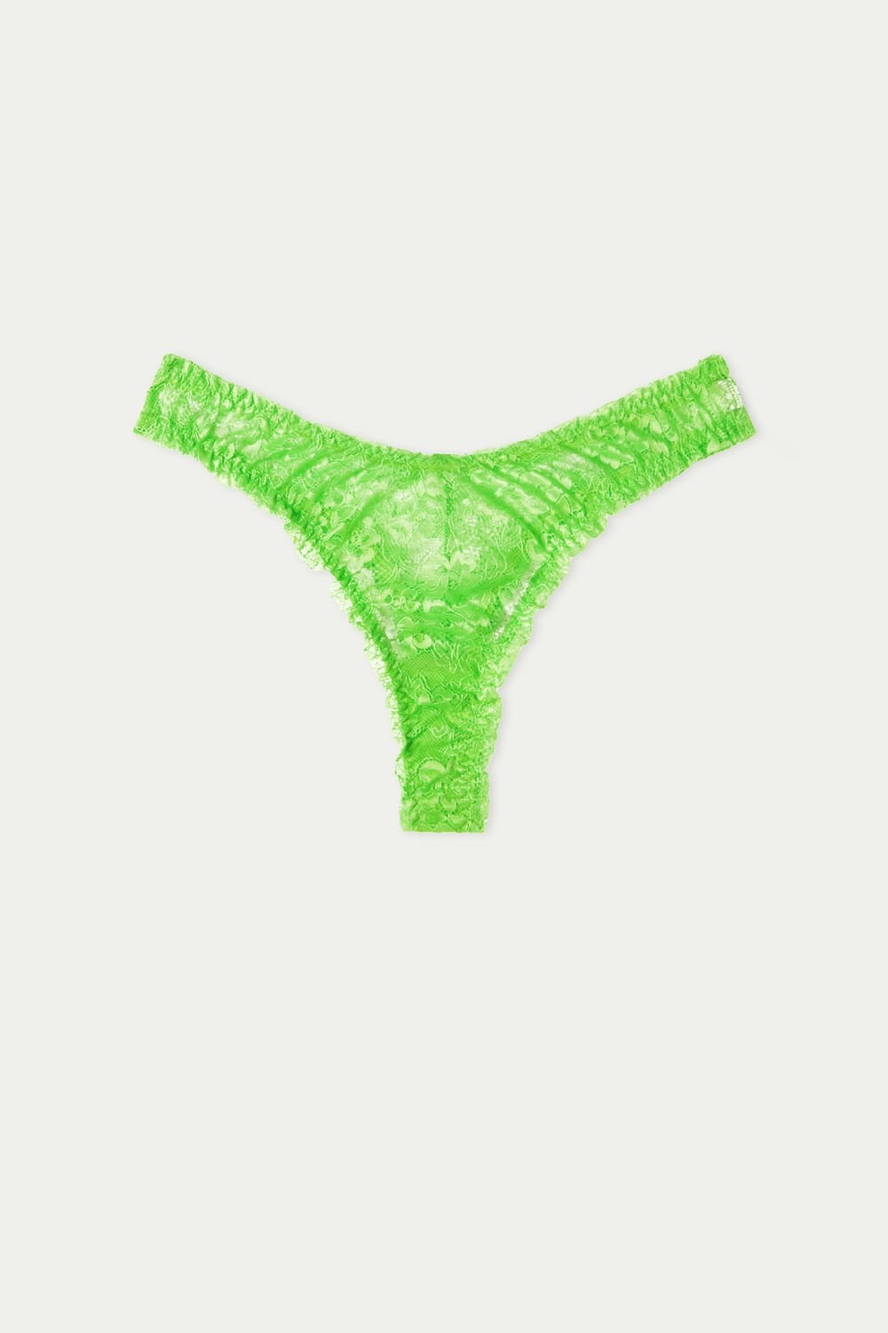 Tezenis High-Cut Gathered Koronkowe Brazilian Panties Zielone Zielone | 4750-ATEGW