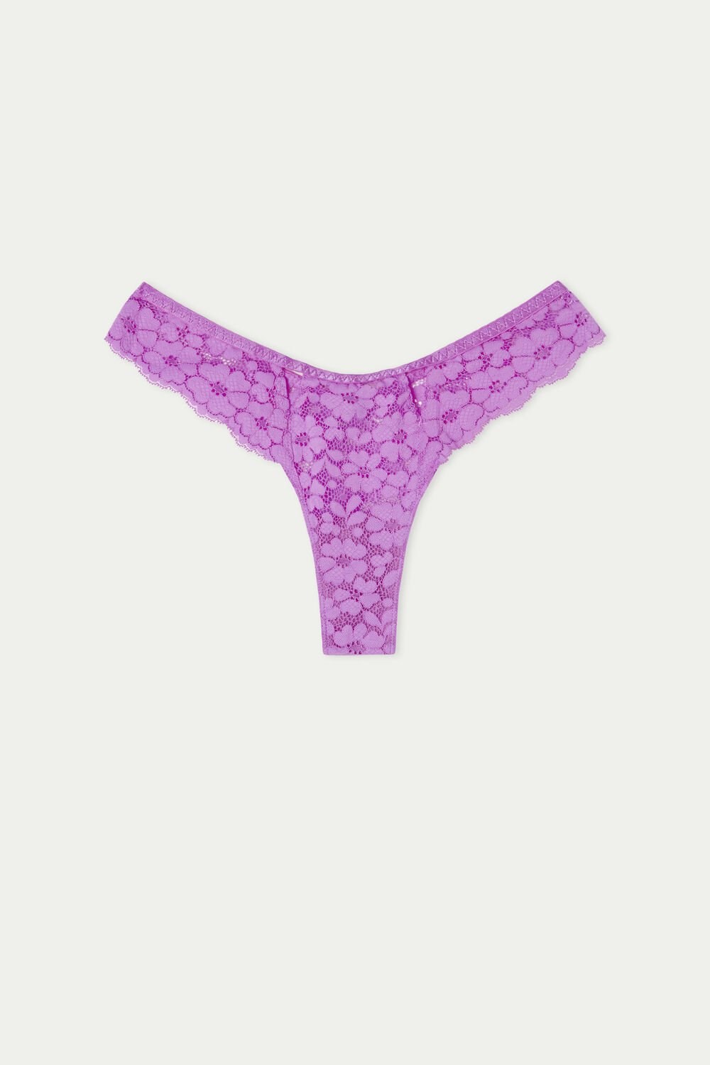 Tezenis High-Cut Koronkowe Brazilian Panties with Cut-Outs Violet Bright Violet 313v | 4085-KLGQR