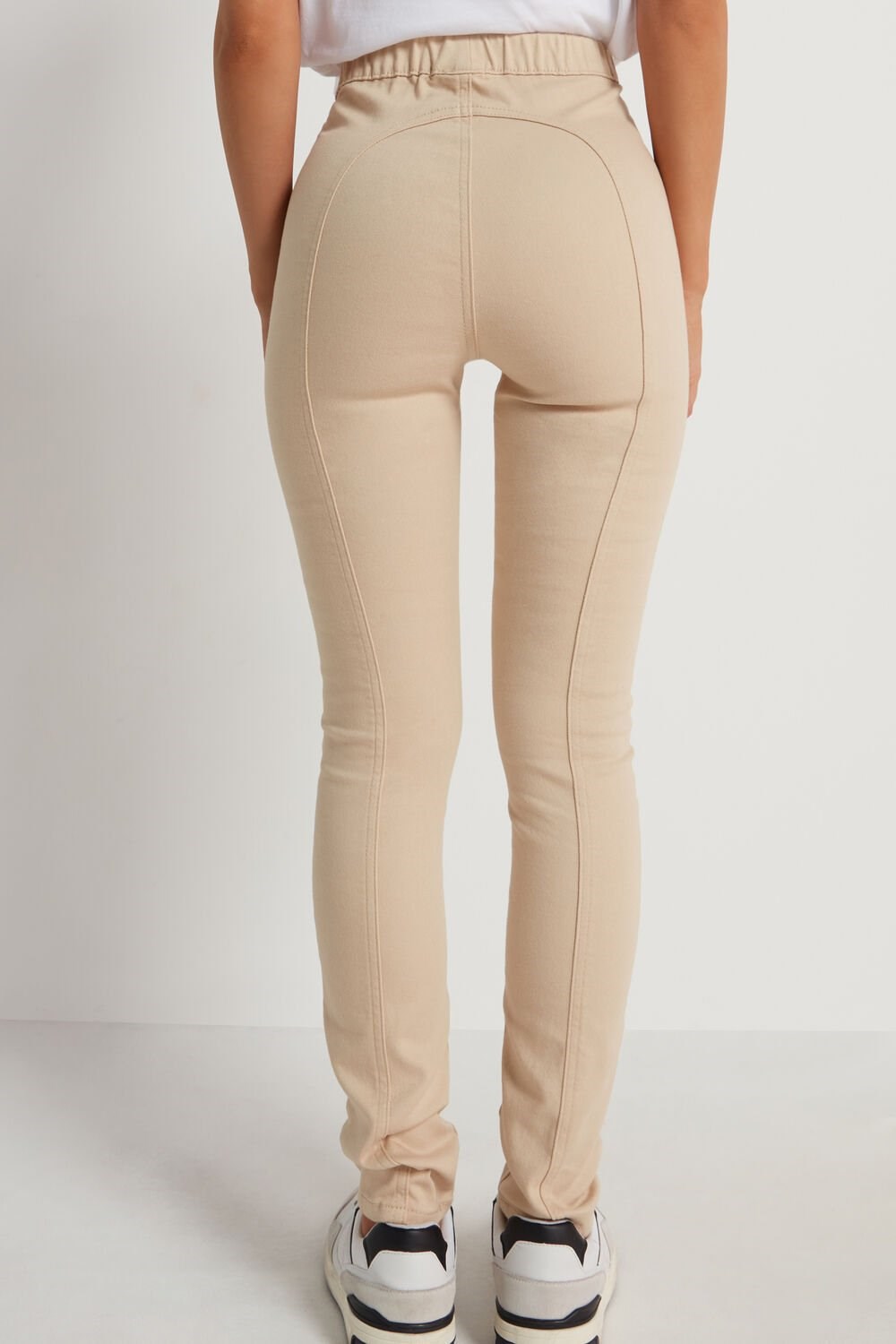 Tezenis High Stanem Seamed Leggings Beżowe | 3014-CAGOP