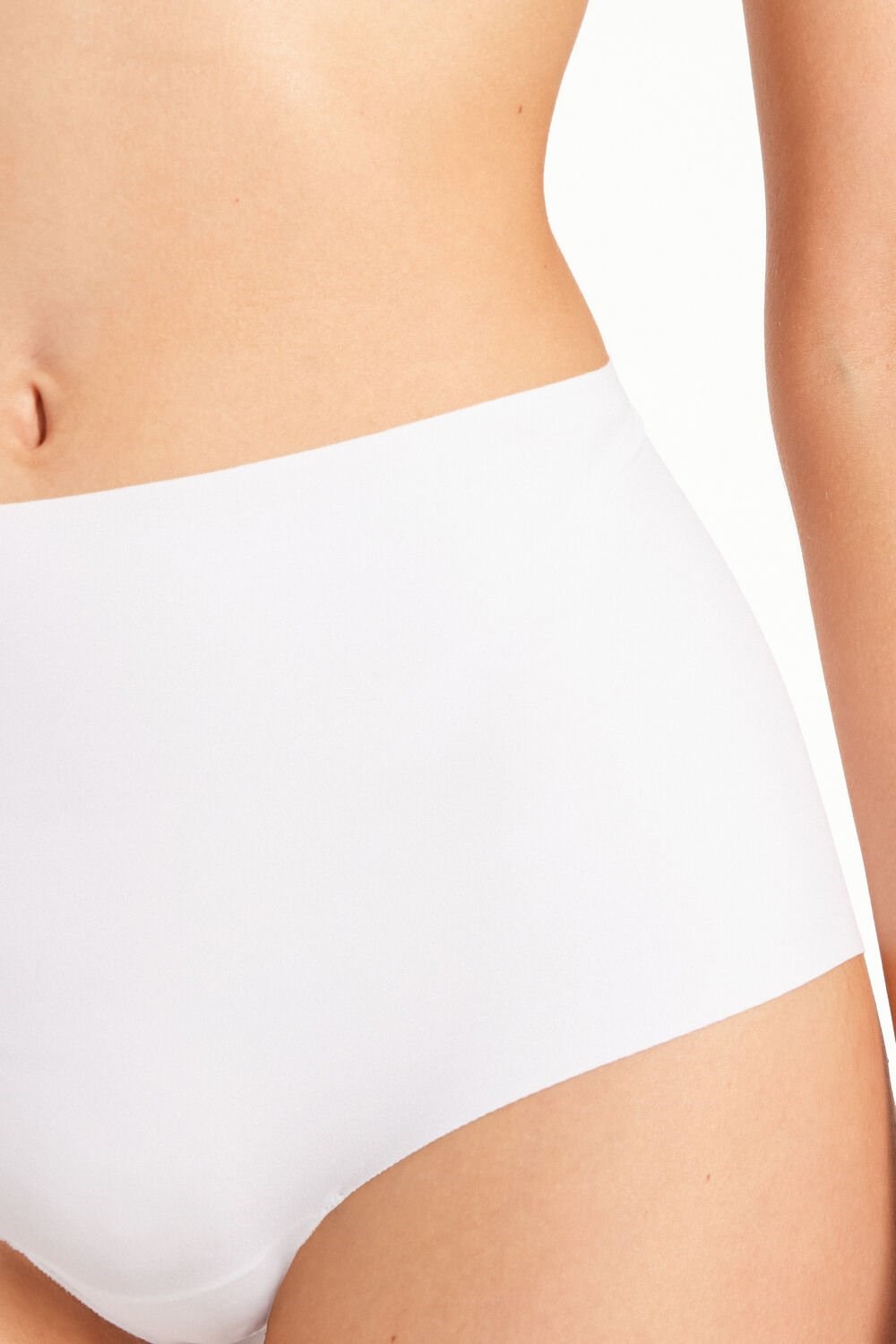 Tezenis High-Waisted Raw-Cut Microfiber Hipsters Białe Białe | 2396-SIAEV