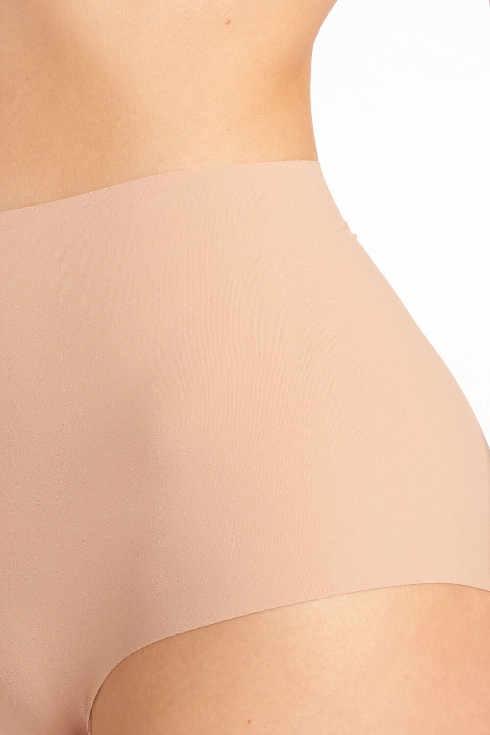 Tezenis High-Waisted Raw-Cut Microfiber Hipsters Nude Natural Blush 1905 | 7531-EYHFP