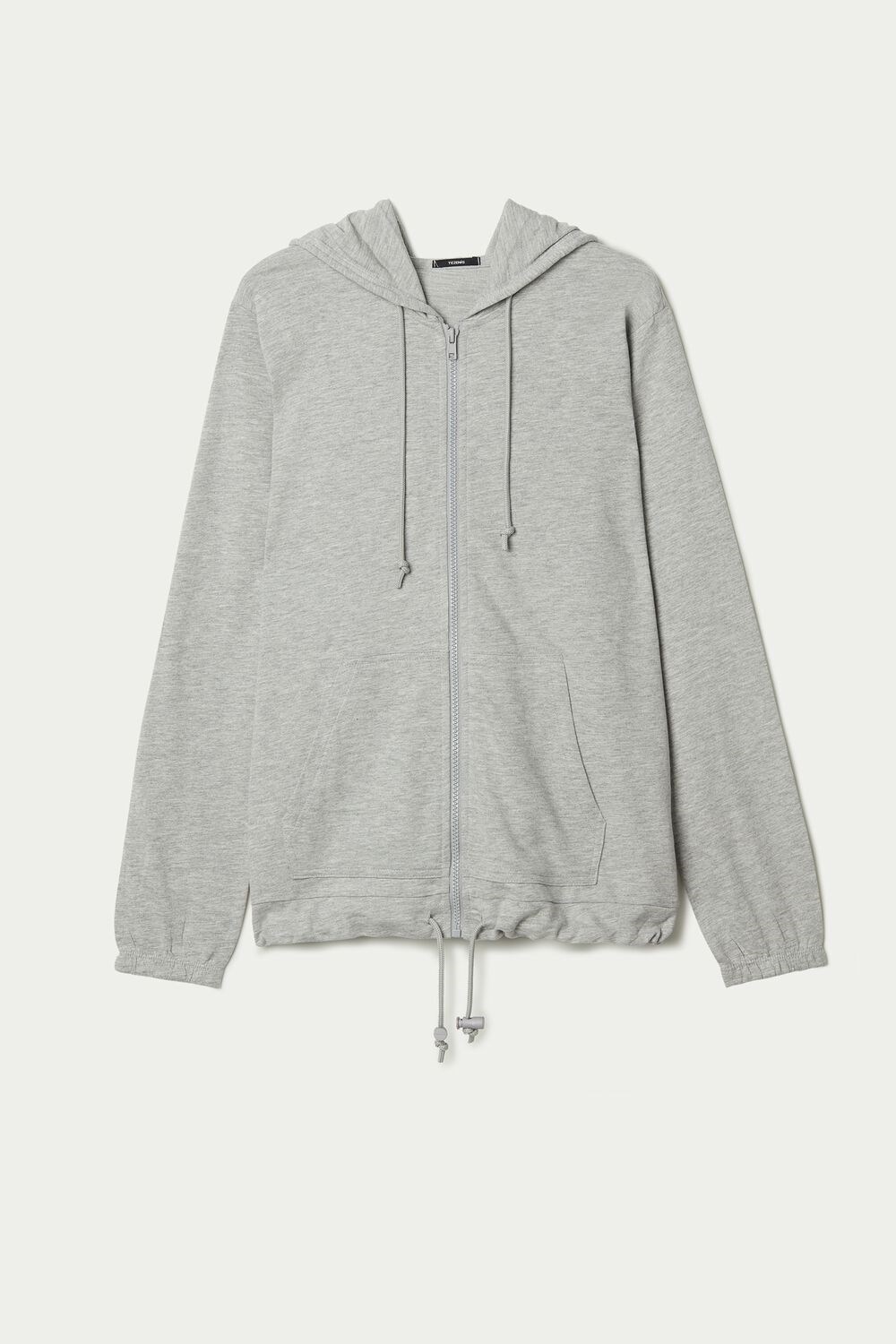 Tezenis Hoodie Sweatshirt with Zamkiem and Drawstring Szare Głęboka | 4012-MZCUT