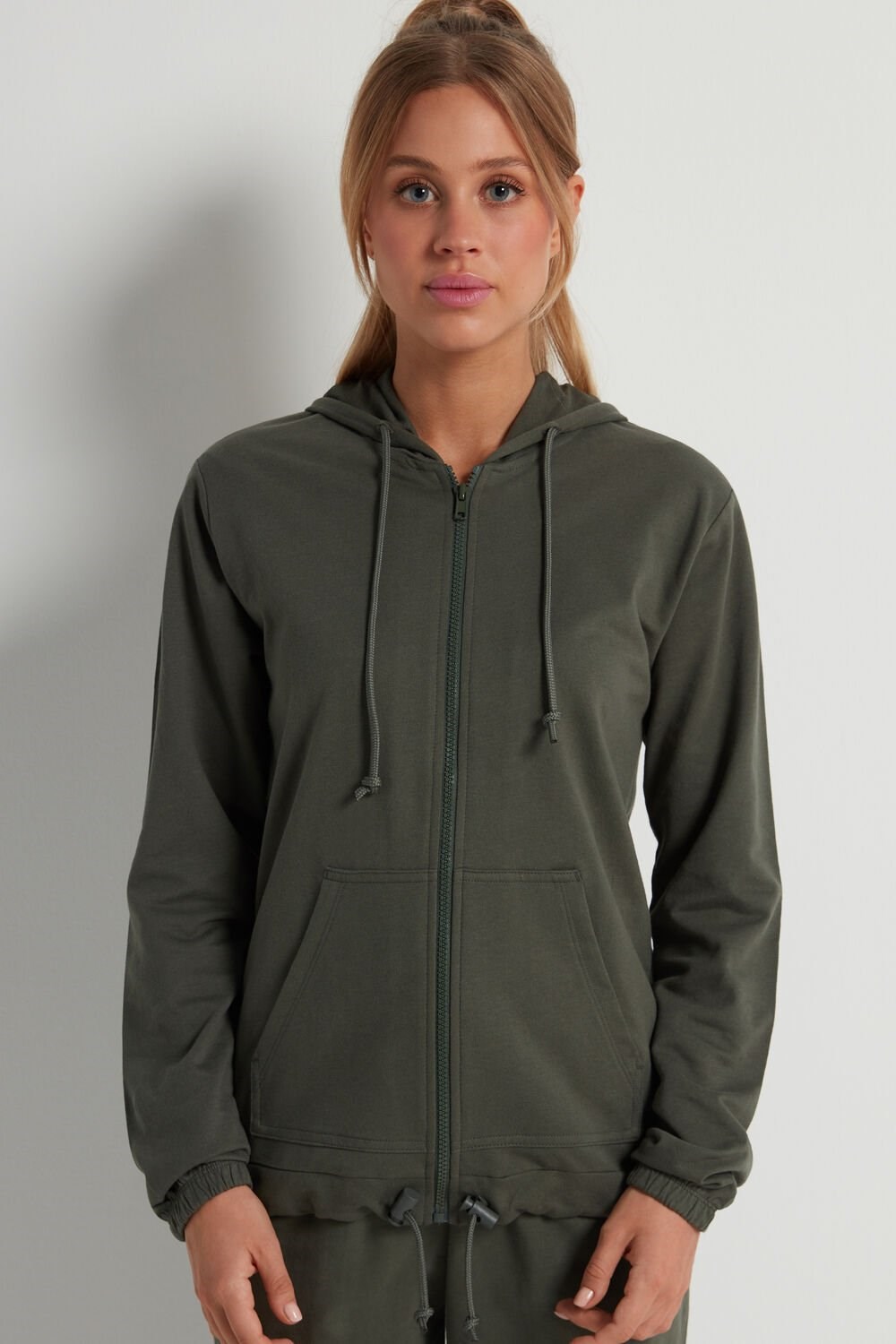 Tezenis Hoodie Sweatshirt with Zamkiem and Drawstring Zielone Zielone | 5364-BIWVA