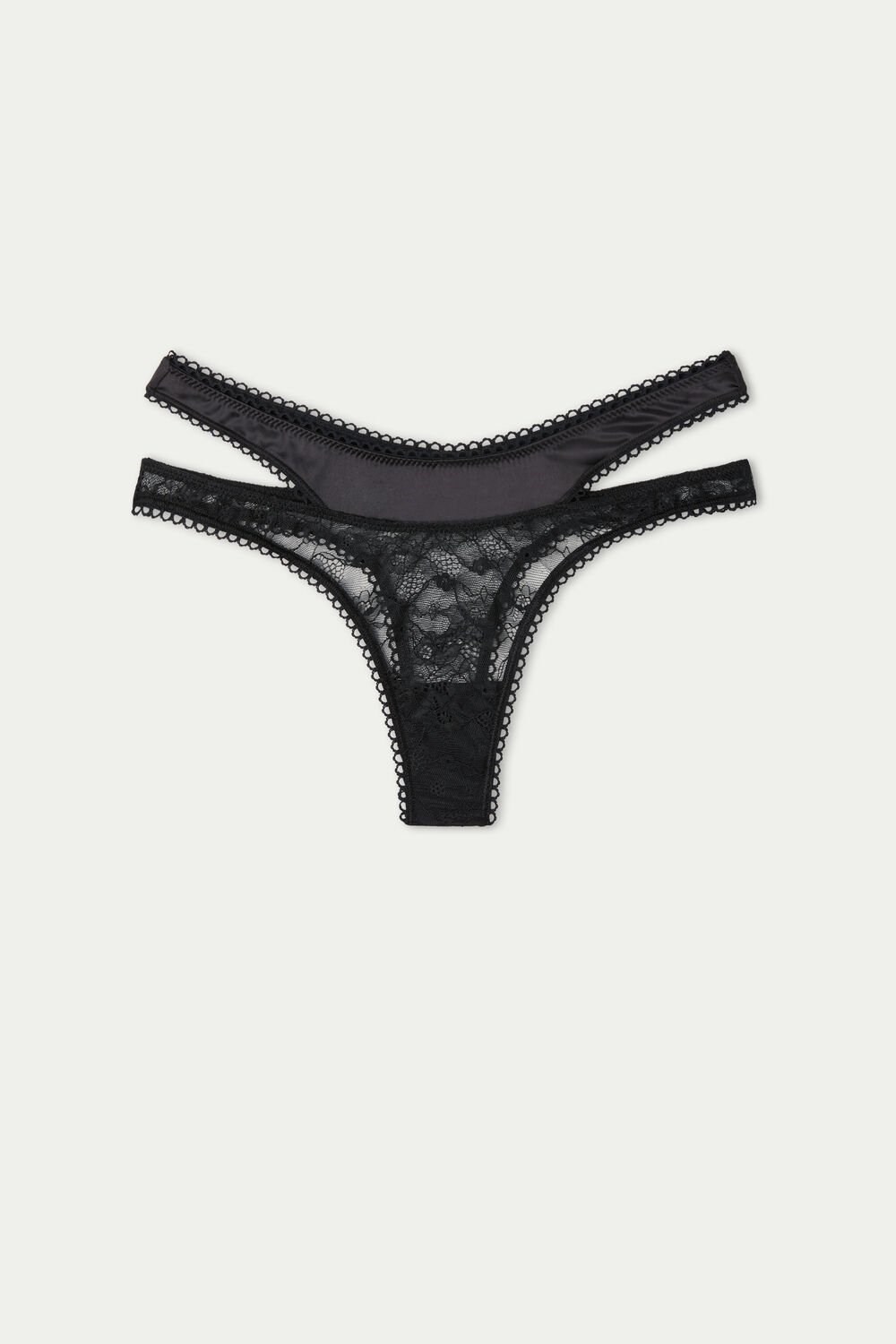 Tezenis Hypnotic Koronkowe High-Cut Brazilian Panties Czarne Czarne | 2653-LXJNY