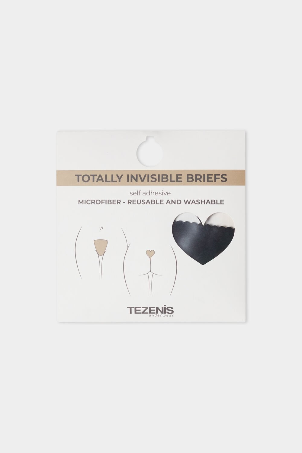 Tezenis Invisible Adhesive Stringi Czarne Czarne | 7185-FRKTD