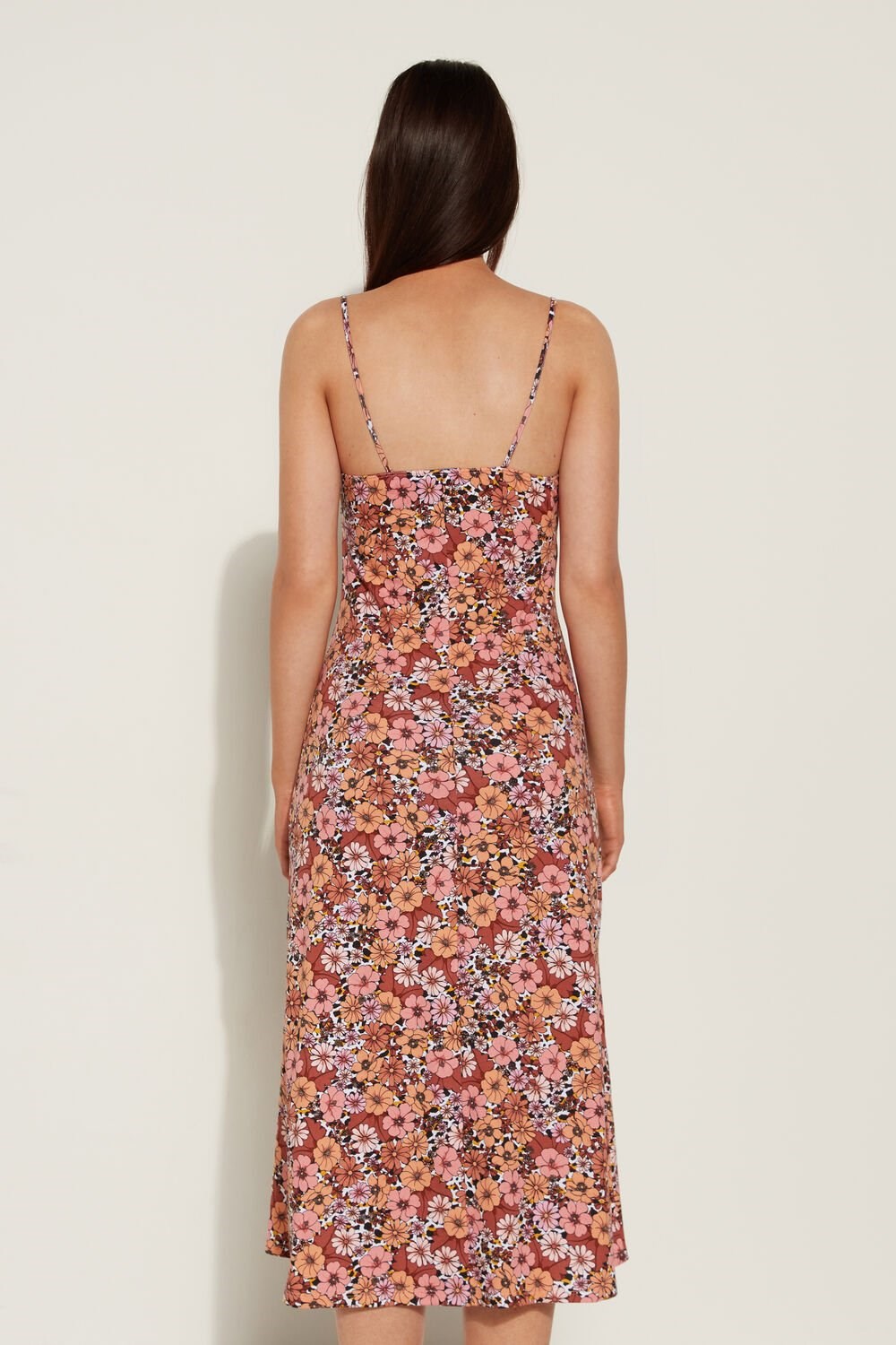 Tezenis Jersey Midi Sukienki with Slit Floral Floral Animal Print 581v | 4953-YETNQ