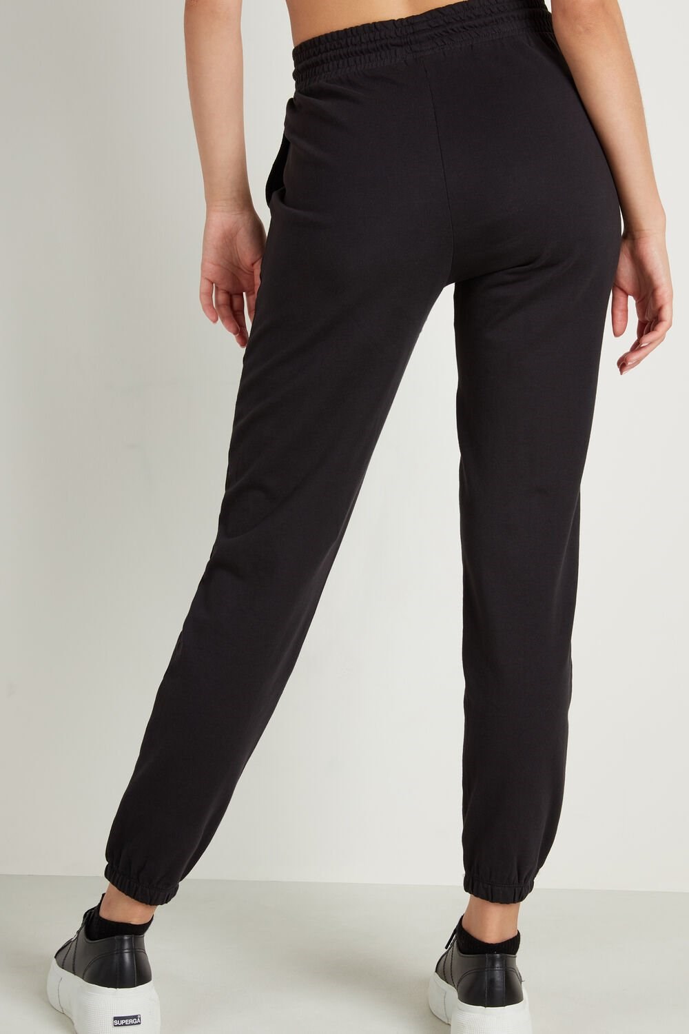 Tezenis Joggers with Welt Pocket and Drawstring Czarne Czarne | 2148-YVMUI