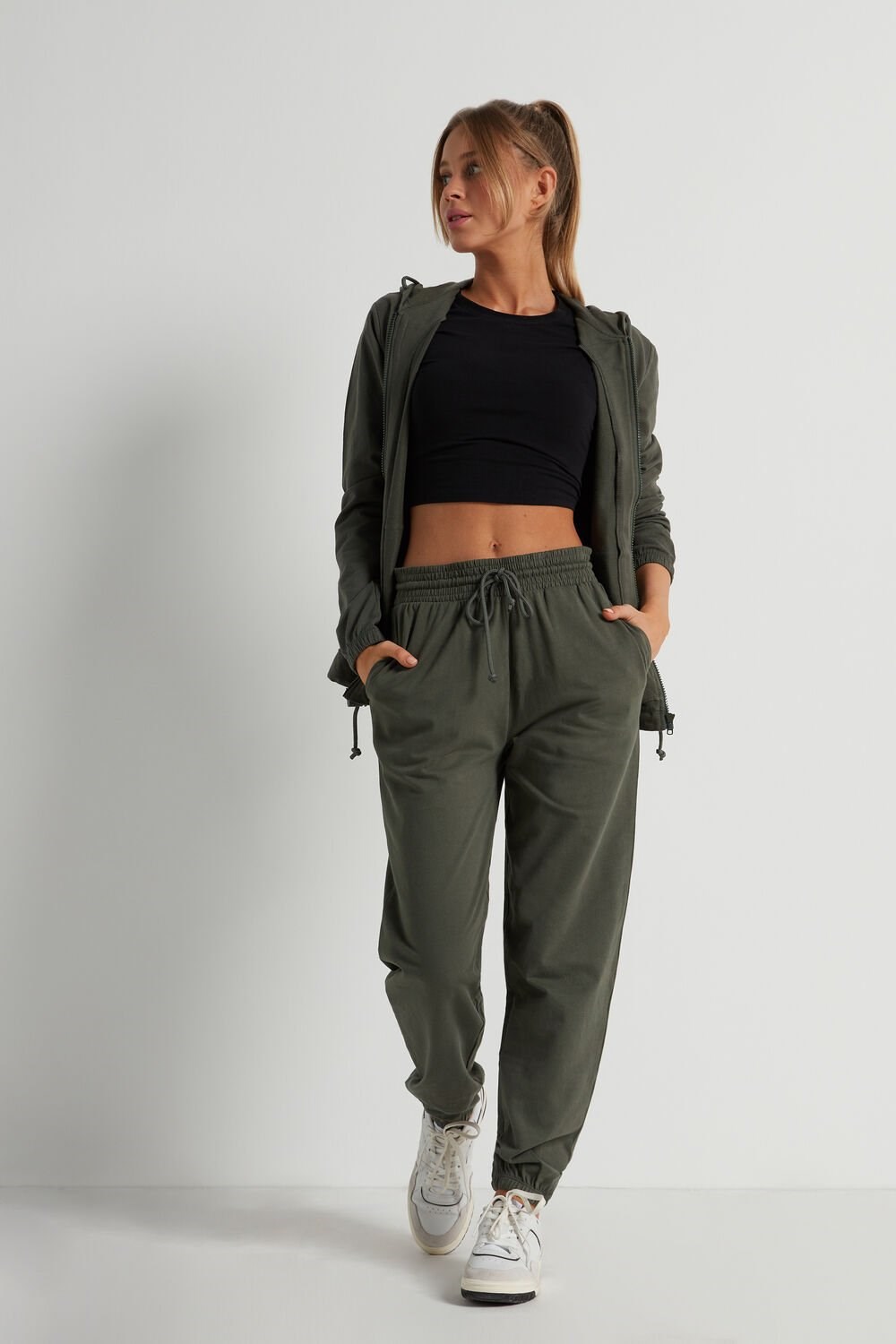 Tezenis Joggers with Welt Pocket and Drawstring Zielone Zielone | 9503-EMXQU