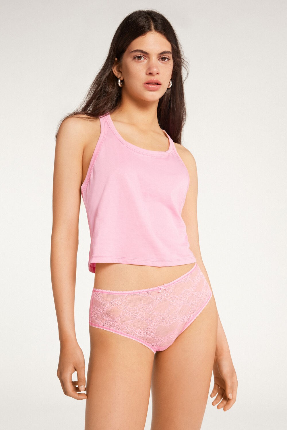 Tezenis Koronkowe Boyshorts Różowe Różowe | 8427-PWSQX