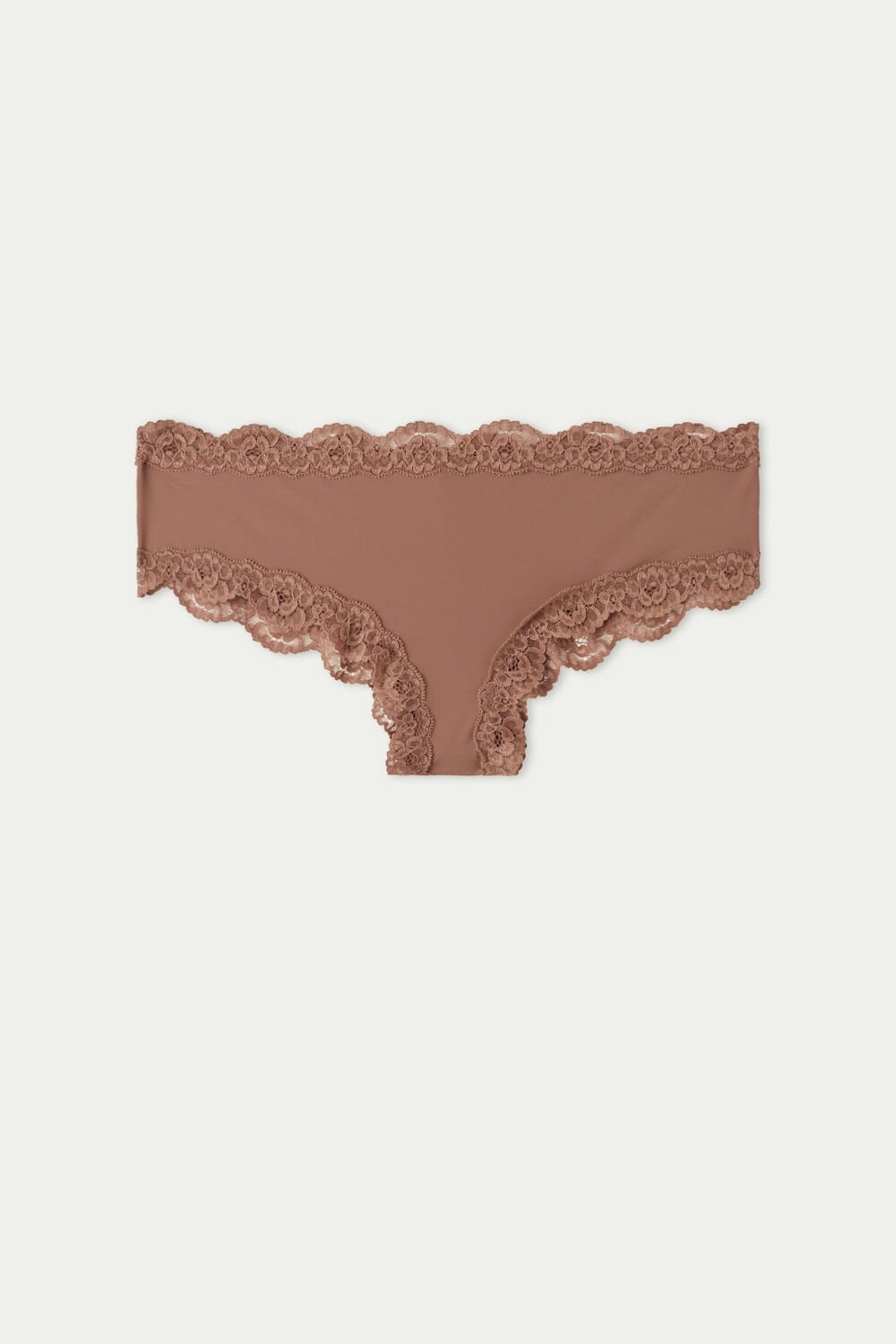 Tezenis Koronkowe and Microfiber Cheeky Hipster Brązowe Brązowe | 4812-RAZQJ