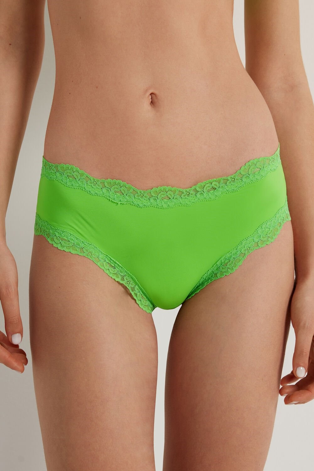 Tezenis Koronkowe and Microfiber Cheeky Hipster Zielone Zielone | 6978-XEZKL