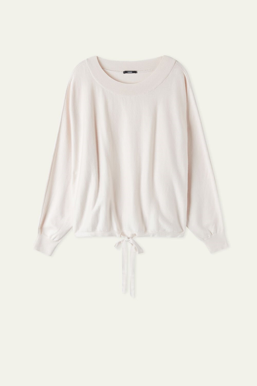 Tezenis Krótkie Sleeve Batwing Top with Drawstring Ivory Soft Natural 315v | 1689-HWELU