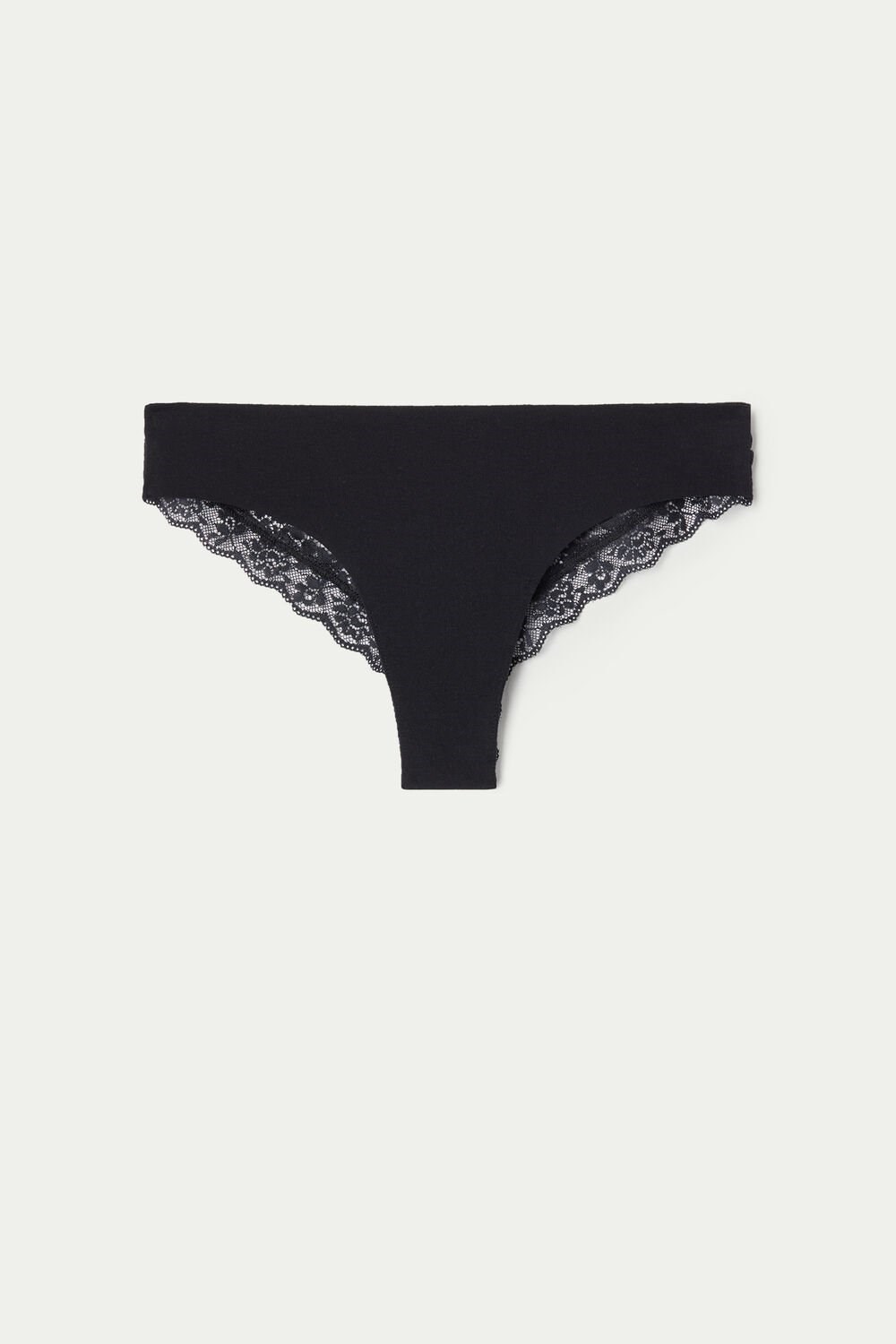 Tezenis Laser-Cut Bawełniane Recycled Koronkowe Brazilian Panties Czarne Czarne | 2431-UPXSA