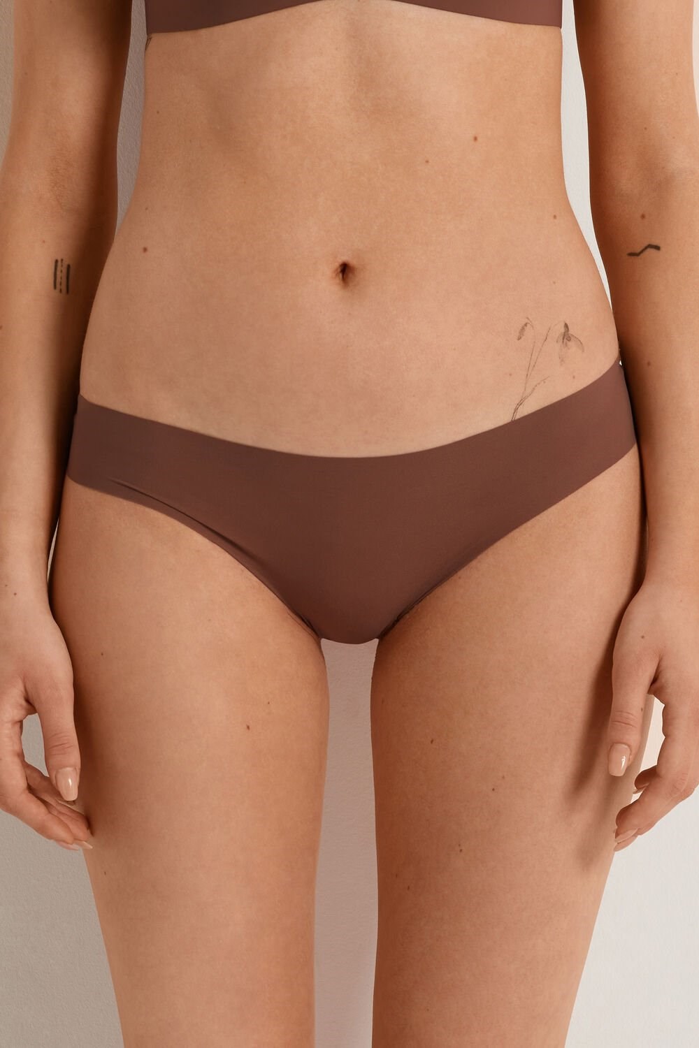 Tezenis Laser-Cut Microfiber Briefs Brązowe Brązowe | 1304-CQHZX