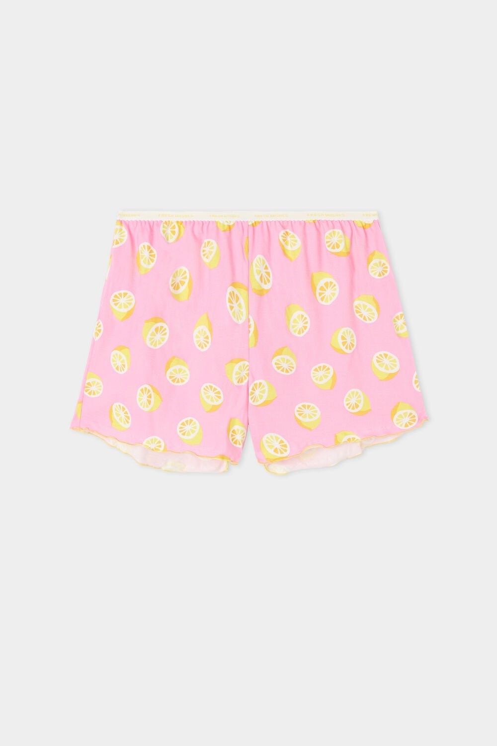 Tezenis Lettuce Leaf Printed Bawełniane Shorts Różowe Różowe Cytrynowy | 9803-UHRMQ