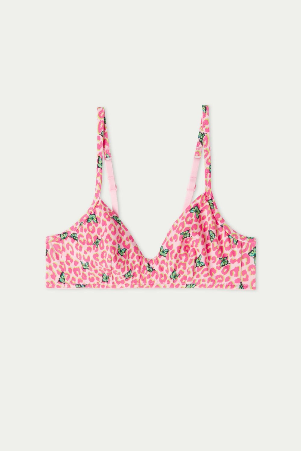 Tezenis Lisbon Triangle Bra in Printed Bawełniane Animal Spotted Butterfly Print 297v | 8254-HXLBT