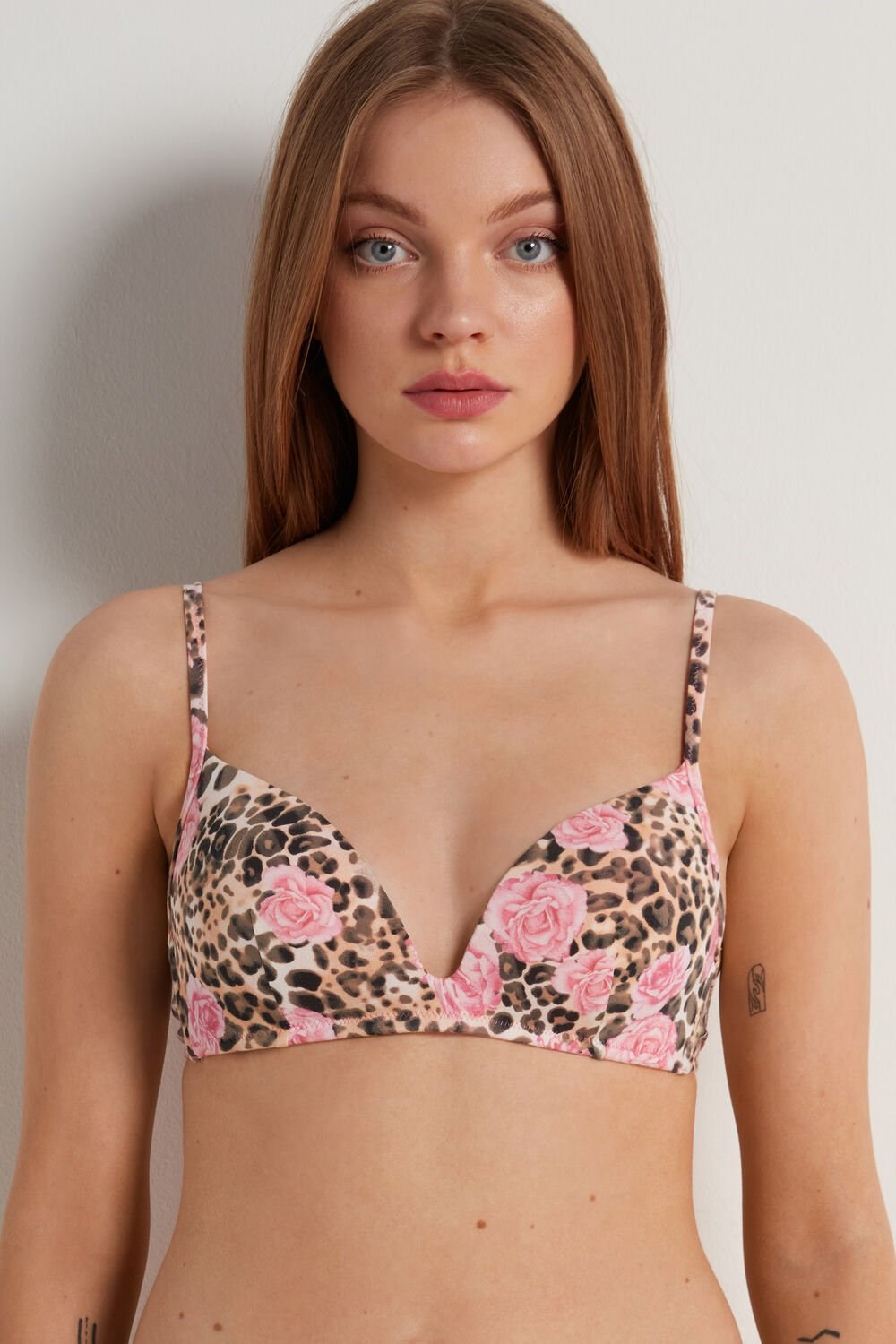 Tezenis London Bra in Printed Bawełniane Różowe | 9801-JKHWD