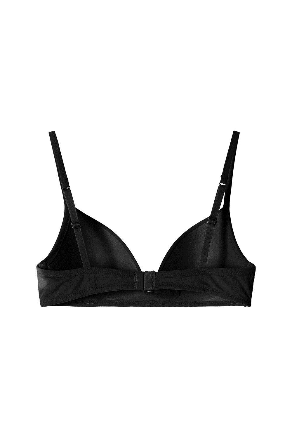 Tezenis London Non-Wired Watowany Triangle Bralette in Bawełniane Czarne Czarne | 1592-PBDNY