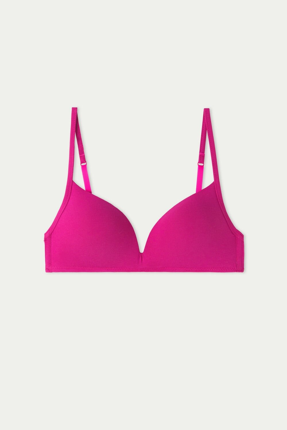 Tezenis London Non-Wired Watowany Triangle Bralette in Bawełniane Różowe Ciemny | 7692-QCAYJ