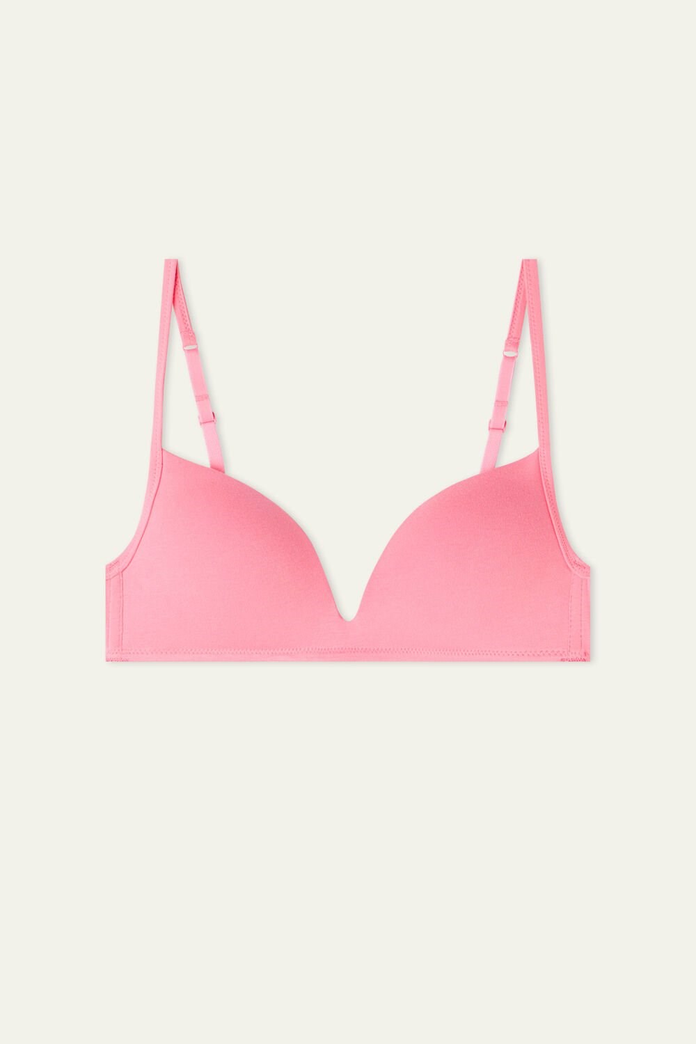 Tezenis London Non-Wired Watowany Triangle Bralette in Bawełniane Różowe Różowe | 7893-LEIHV