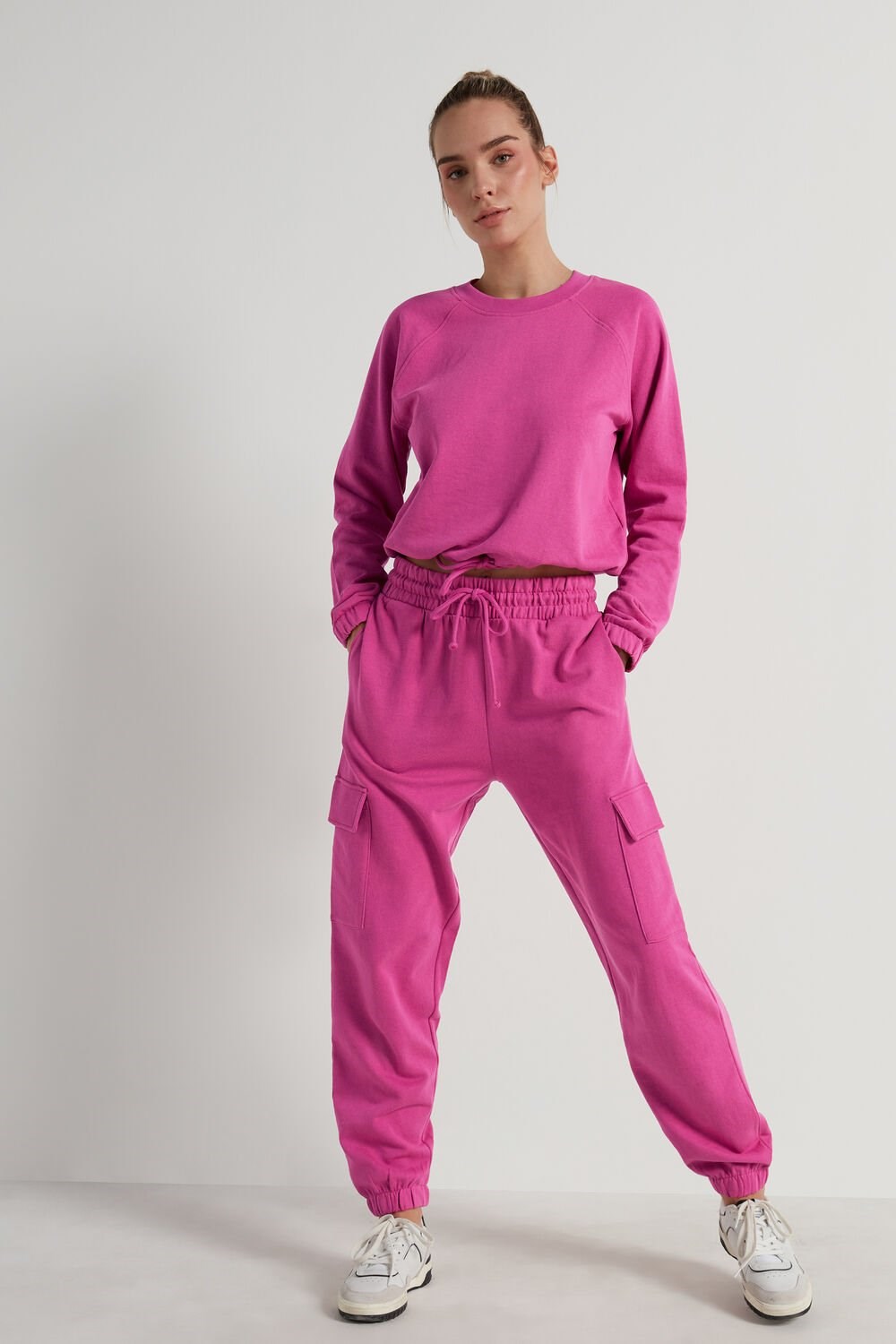 Tezenis Long Cargo Sweatpants Różowe Fuksja Różowe | 1384-YJDMQ