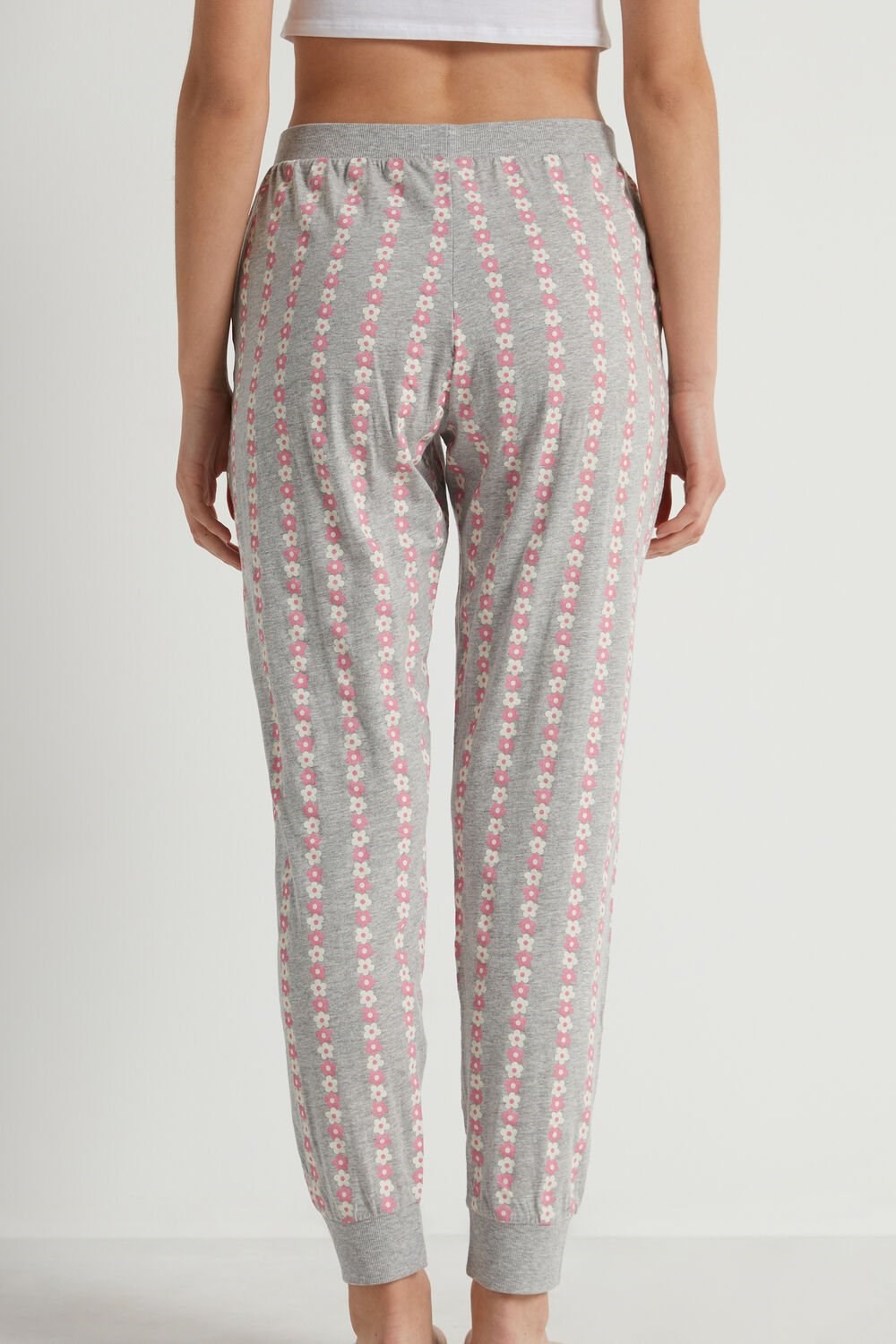 Tezenis Long Printed Drawstring Bawełniane Pants Szare | 1305-QIMYE