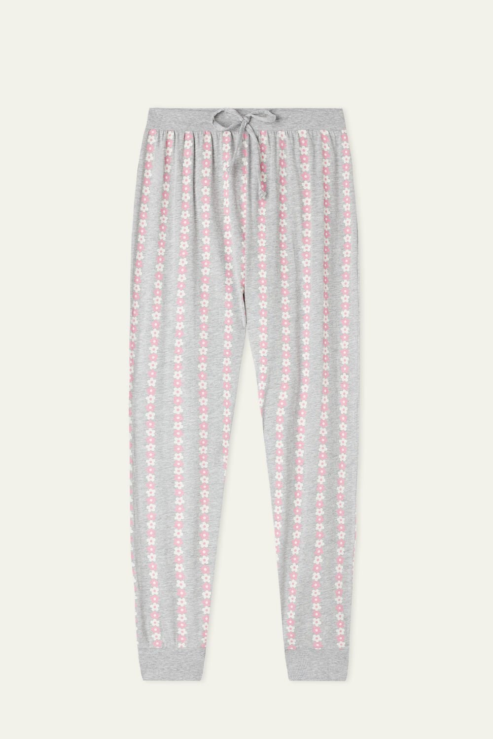 Tezenis Long Printed Drawstring Bawełniane Pants Szare | 1305-QIMYE