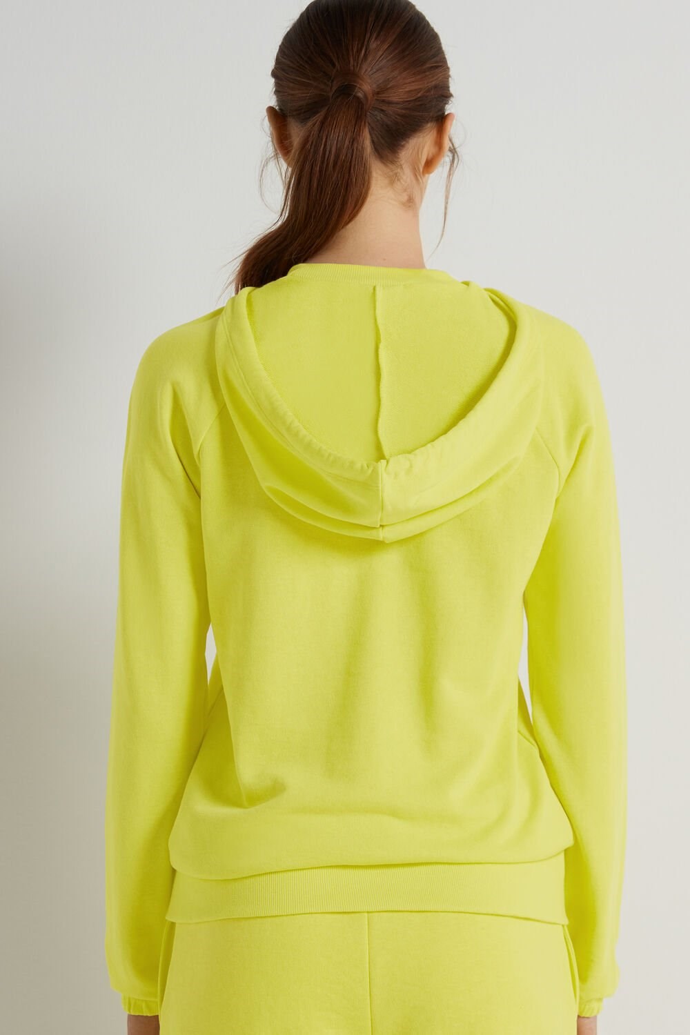 Tezenis Long-Sleeve Hoodie with Large Pocket Żółte Cytrynowy Żółte | 0671-FTWCR