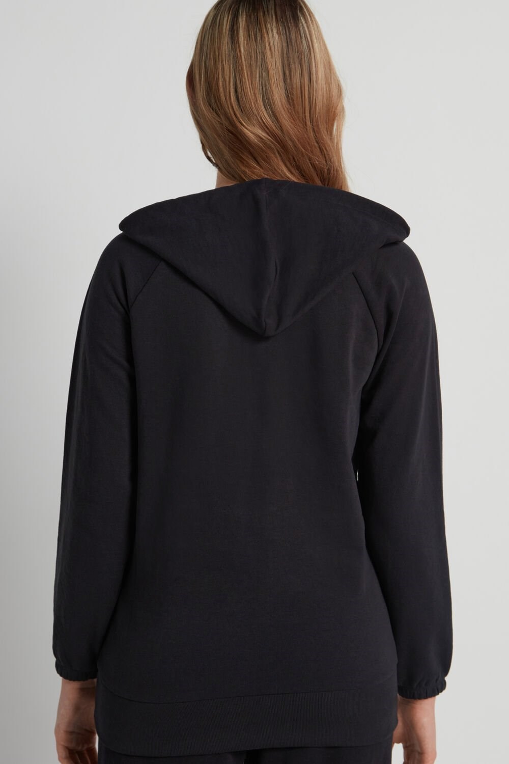 Tezenis Long-Sleeve Hoodie with Large Pocket Czarne Czarne | 3267-KUMLX