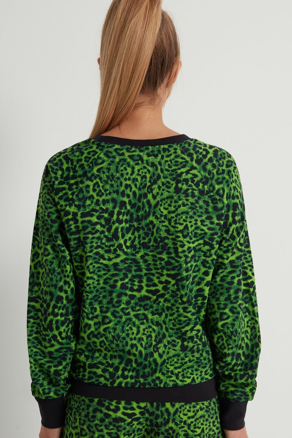 Tezenis Long-Sleeve Printed Bawełniane Sweatshirt Zielone Zielone | 8071-PKAUB