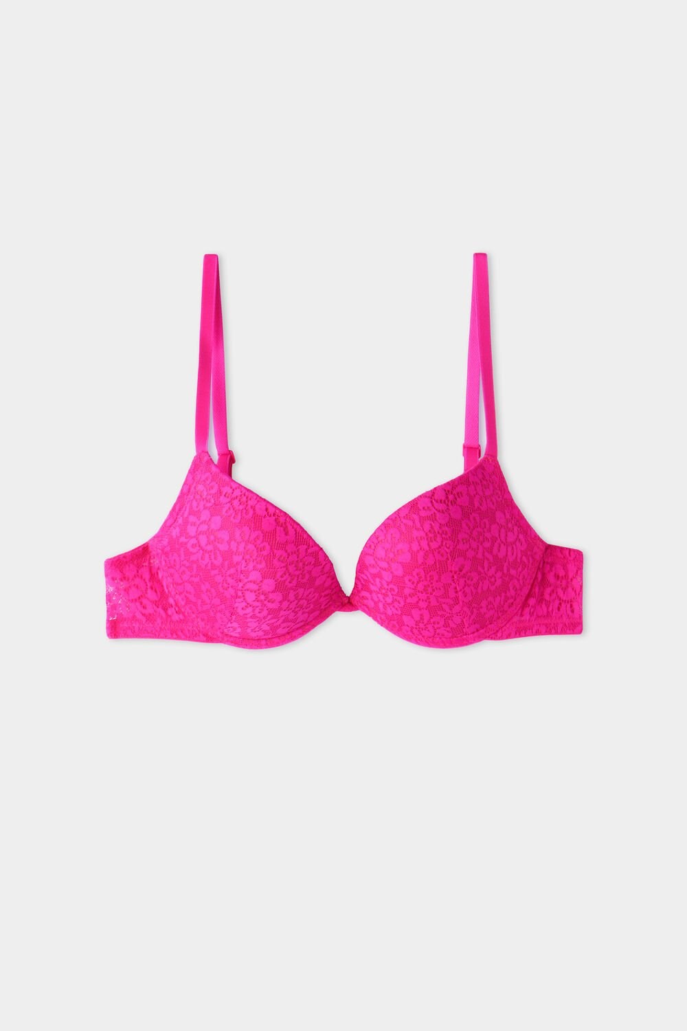 Tezenis Los Angeles Recycled Koronkowe Super Push-Up Bra Różowe Fuksja | 2567-RAUBE