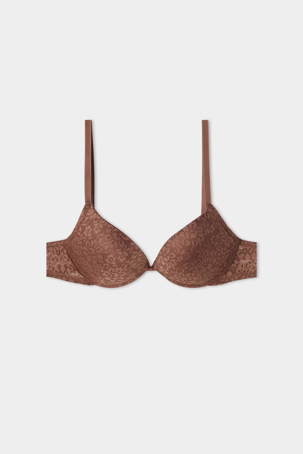 Tezenis Los Angeles Recycled Koronkowe Super Push-Up Bra Brązowe Brązowe | 3927-QKYBO