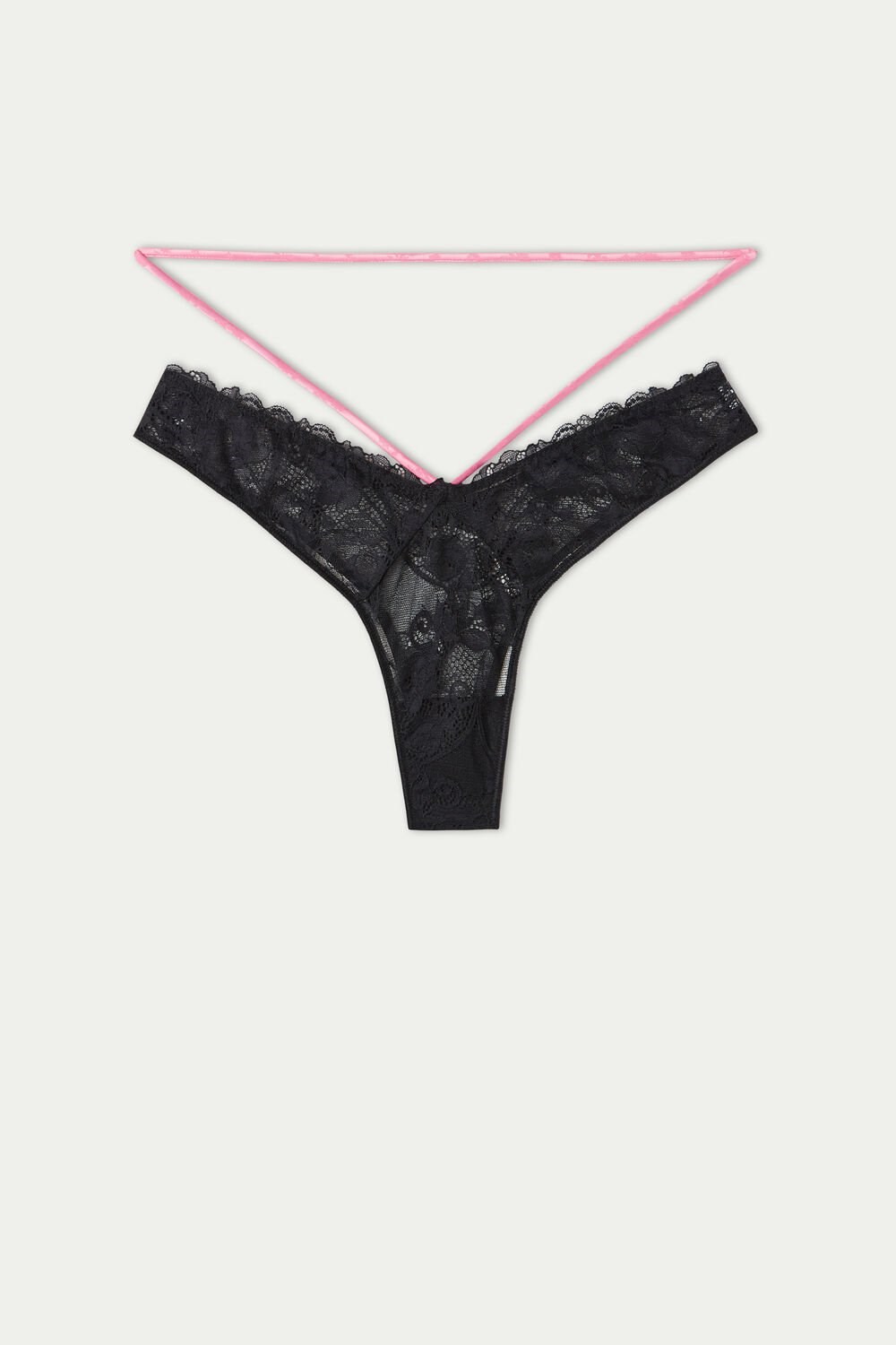 Tezenis Love Bouquet High-Cut Brazilian Panties Czarne | 4127-USVQC