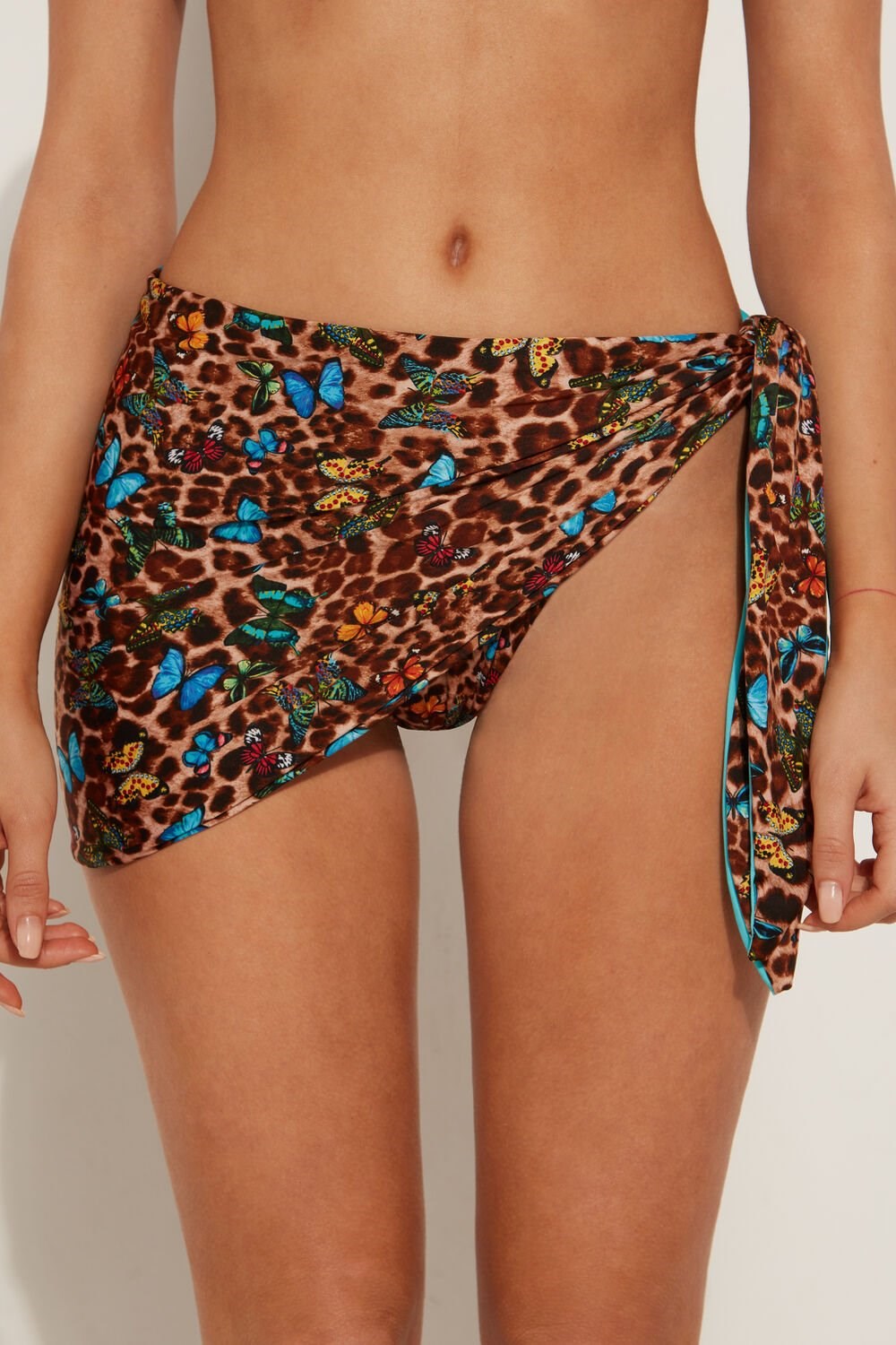 Tezenis Macu Butterfly Krótkie Pareo Skirt with Knot Animal Animal-print Butterfly Print 573v | 0742-EDKVA