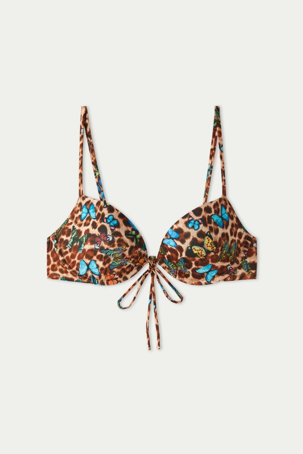 Tezenis Macu Butterfly Watowany Push-Up Bikini Top Animal Animal-print Butterfly Print 573v | 3401-HYGAT