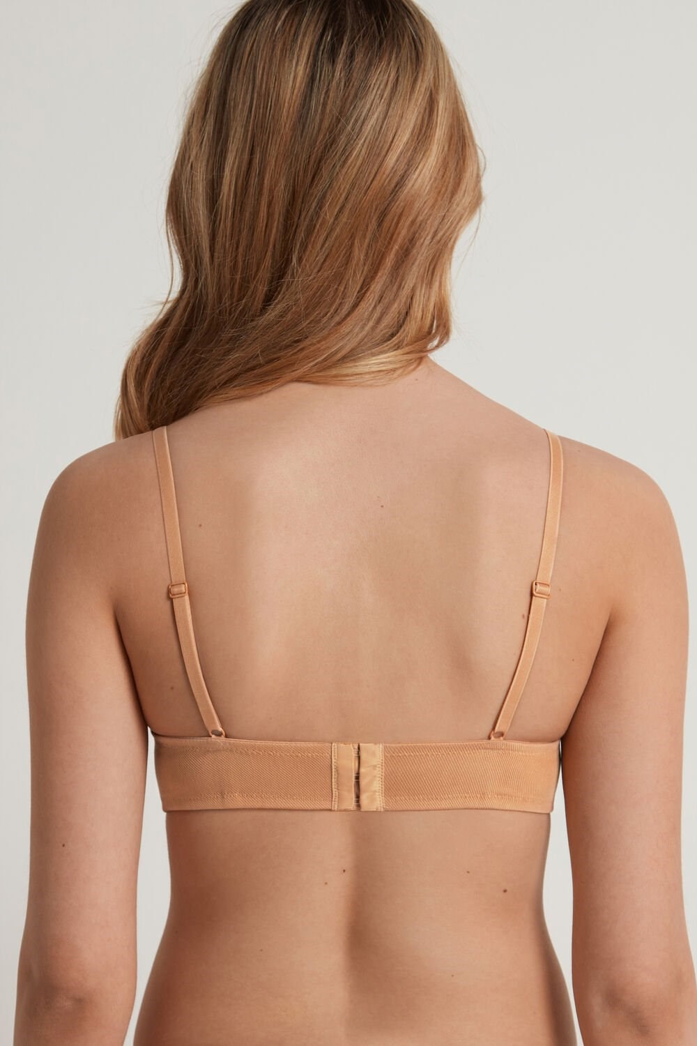 Tezenis Malibù Nude String Super Push-Up Bra Ciemny | 3789-HYBFP