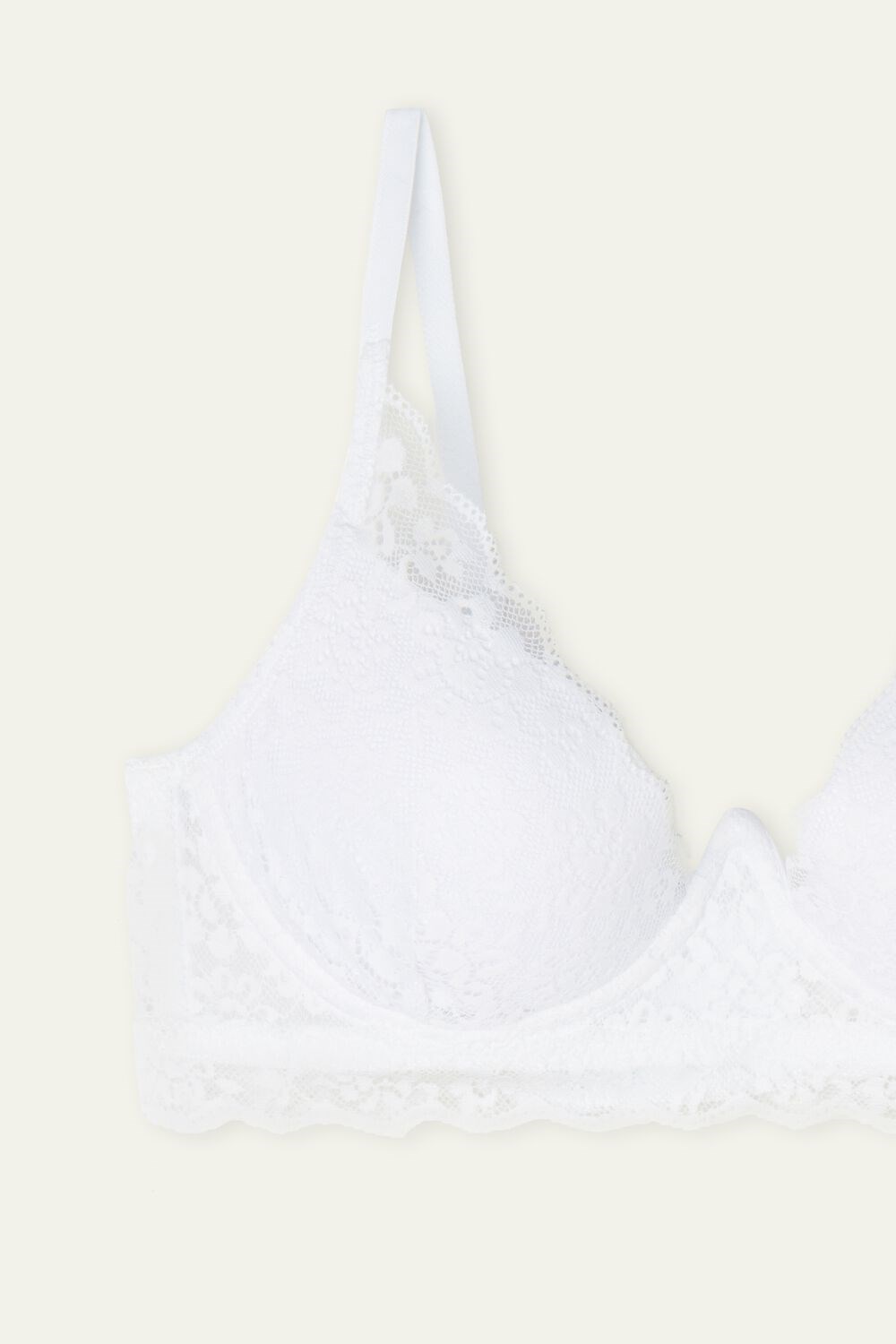 Tezenis Malibu Recycled Koronkowe Super Push-Up Bra Białe Białe | 1609-EOMJL