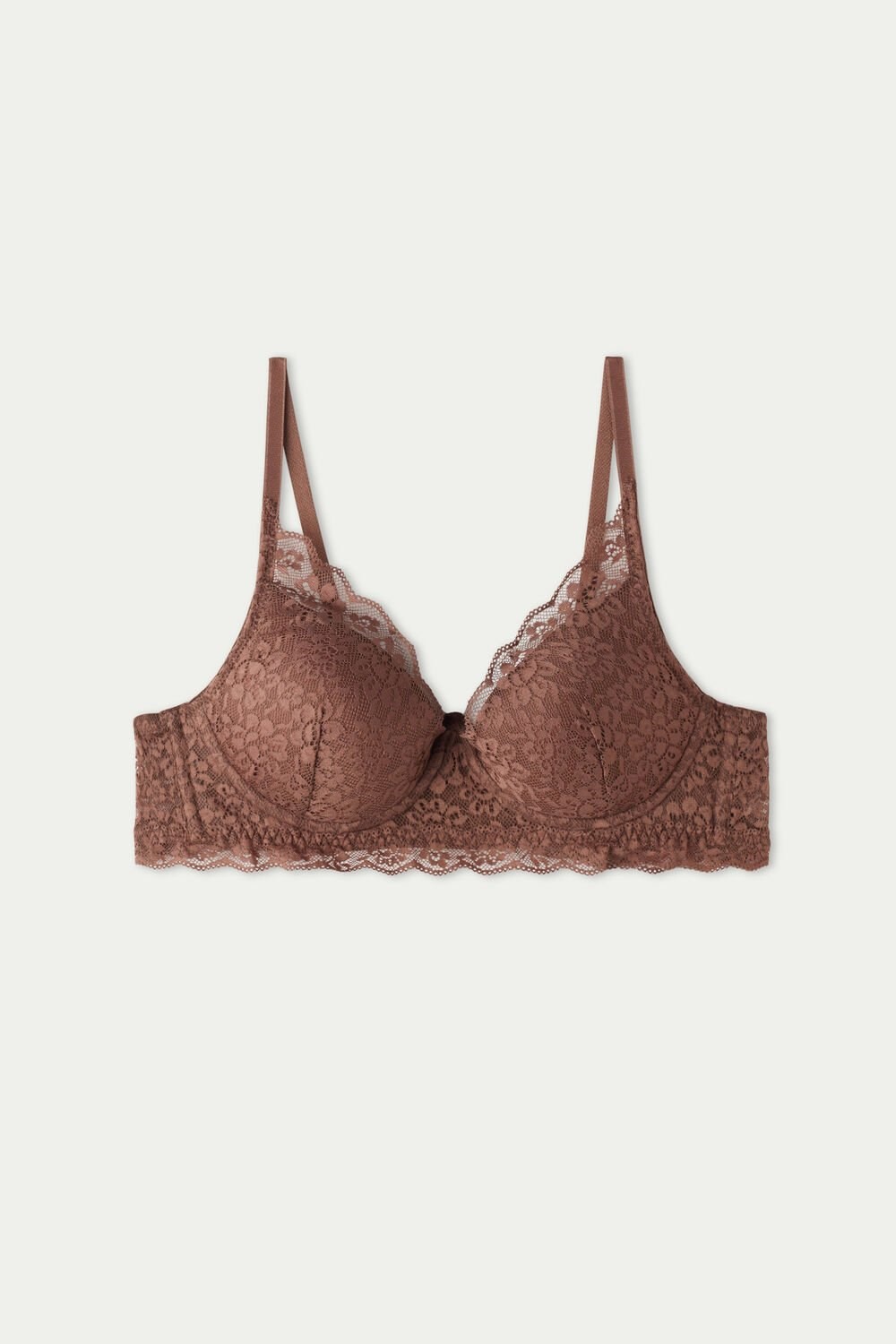 Tezenis Malibu Recycled Koronkowe Super Push-Up Bra Brązowe Brązowe | 2946-UARVF