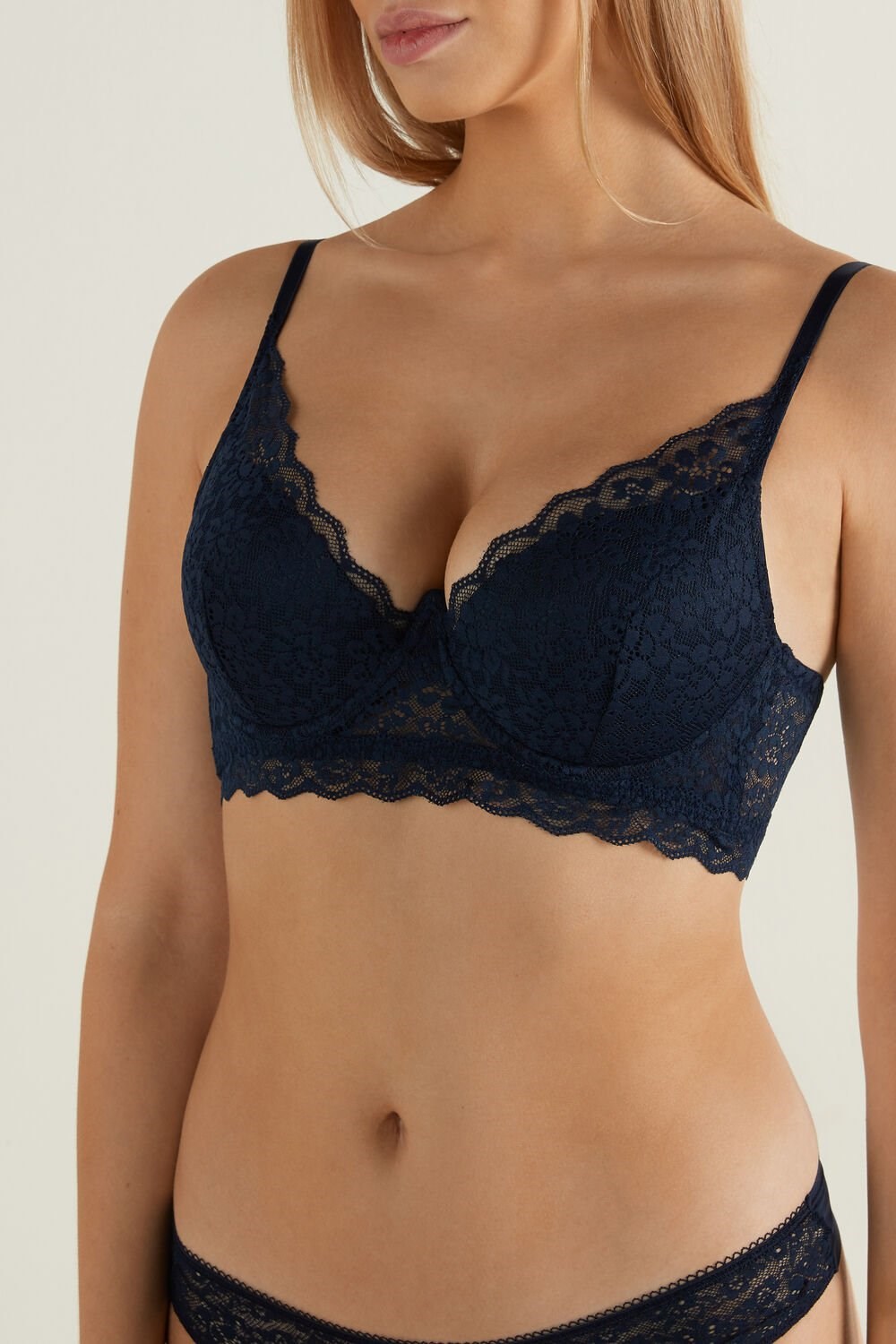 Tezenis Malibu Recycled Koronkowe Super Push-Up Bra Niebieskie Niebieskie | 5749-RUCPQ