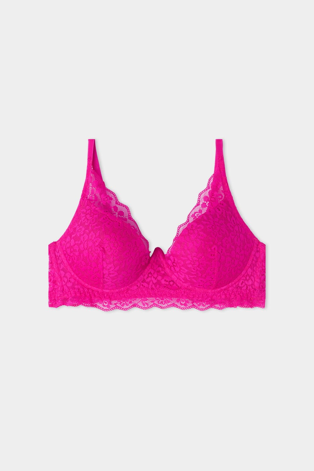 Tezenis Malibu Recycled Koronkowe Super Push-Up Bra Różowe Fuksja | 6052-AFBEN