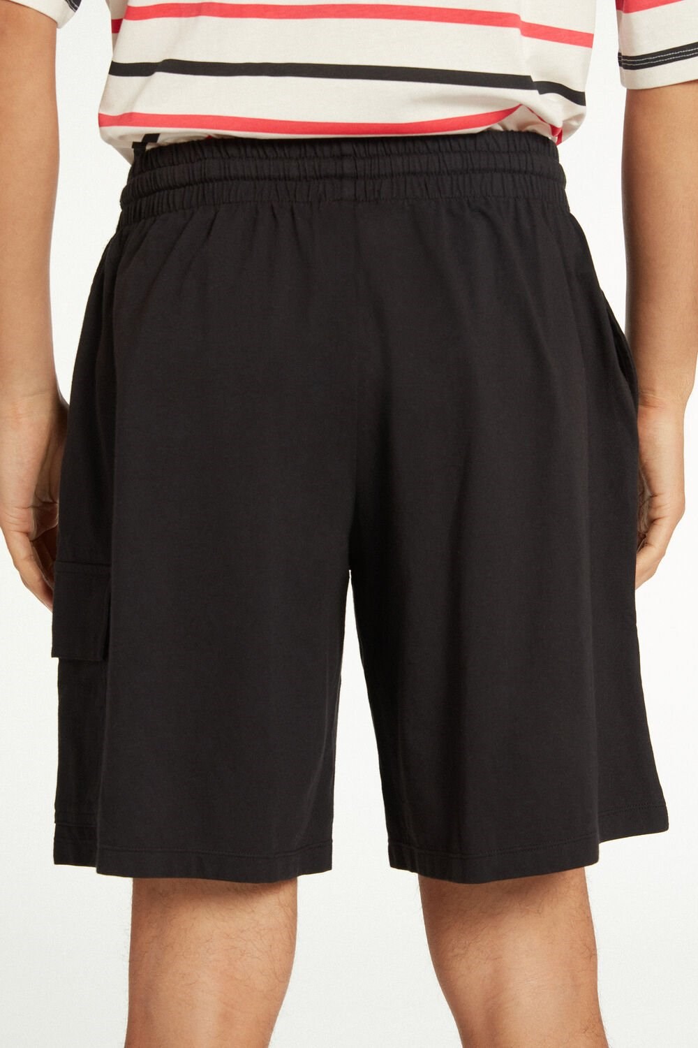 Tezenis Men’s Bawełniane Shorts with Pockets Czarne Czarne | 2481-FEQIO