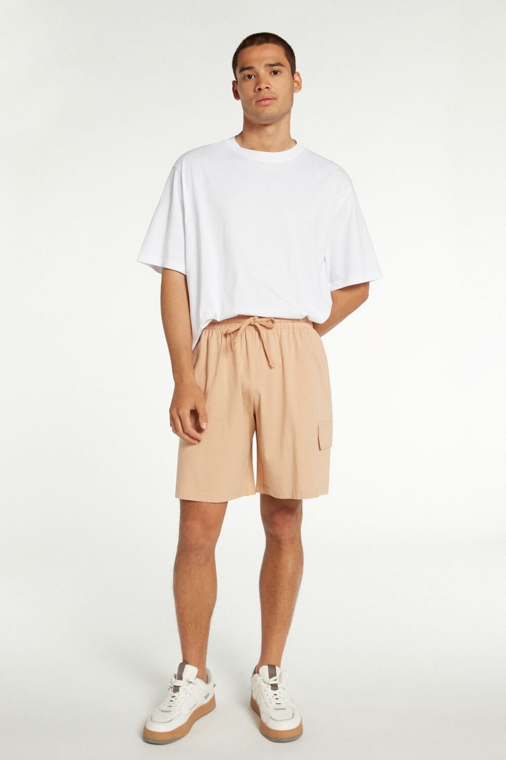 Tezenis Men’s Bawełniane Shorts with Pockets Nude Desert 646v | 3594-YODUQ