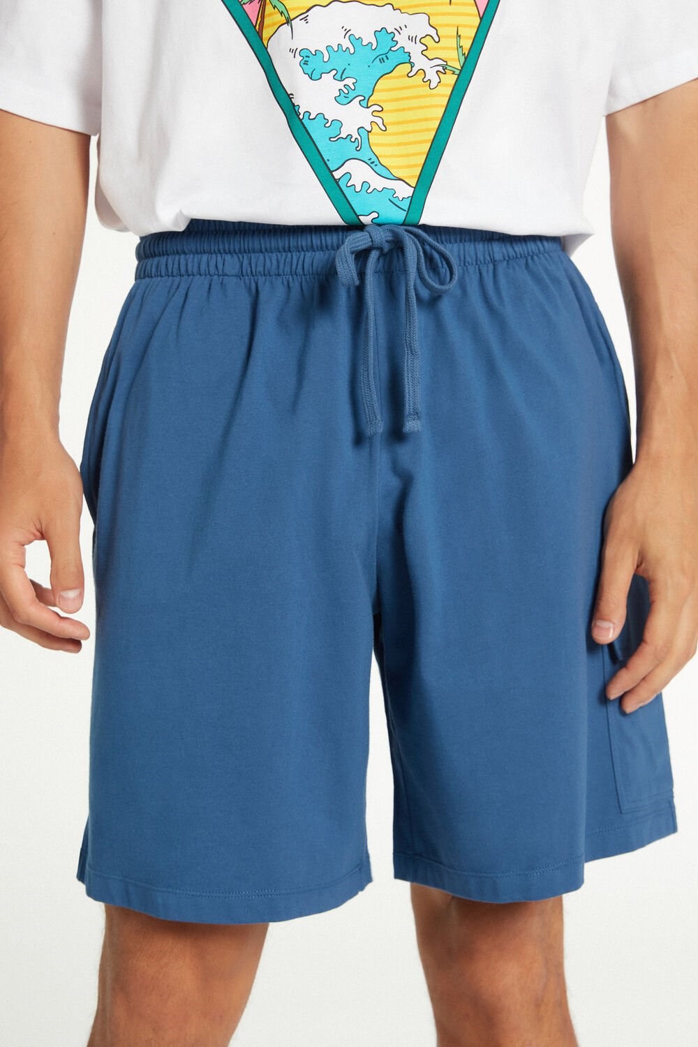 Tezenis Men’s Bawełniane Shorts with Pockets Niebieskie Niebieskie | 6024-NFBEO